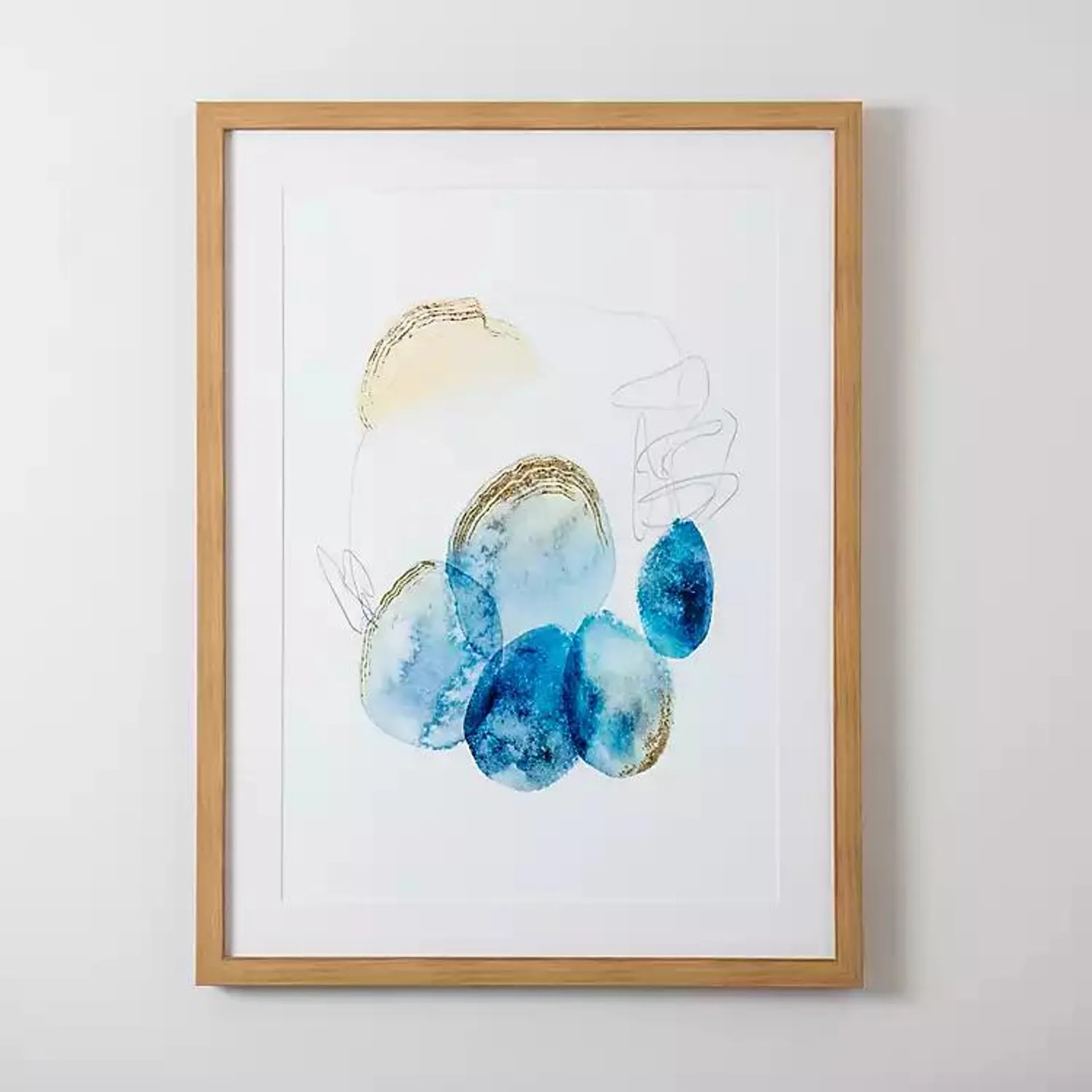 Blue and Gold Abstracts II Framed Art Print