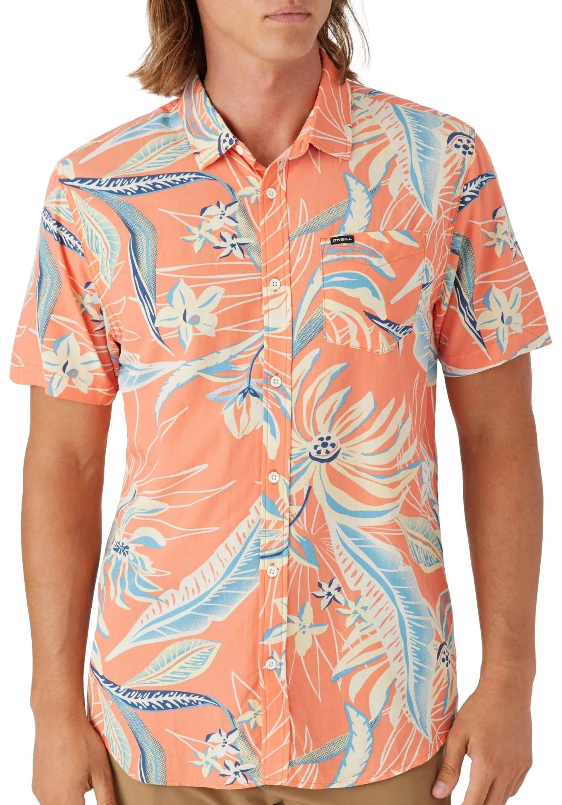 O'Neill Mens Coral Oasis Eco Short Sleeve Button Up Shirt