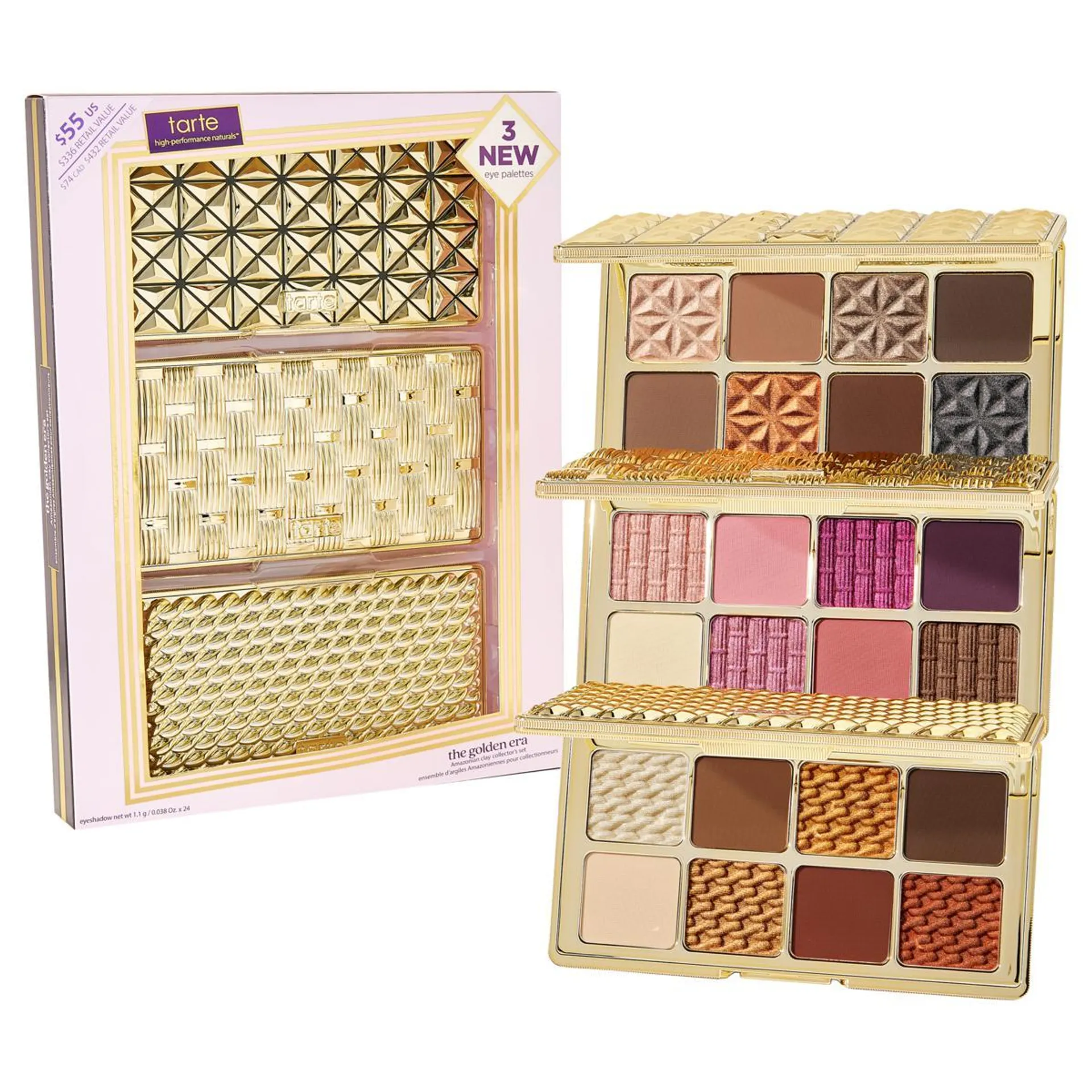 tarte The Golden Era Amazonian Clay Eyeshadow Set with 3 Gift Boxes