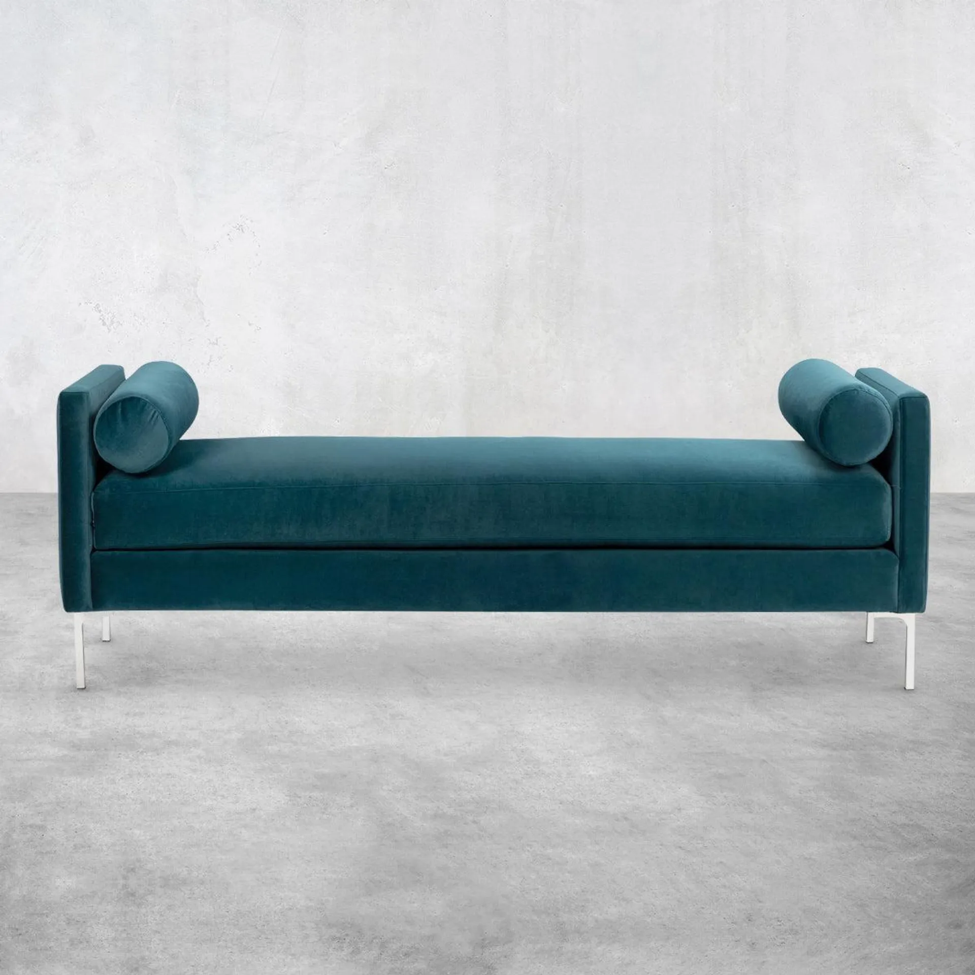 Simple Chaise in Peacock Velvet