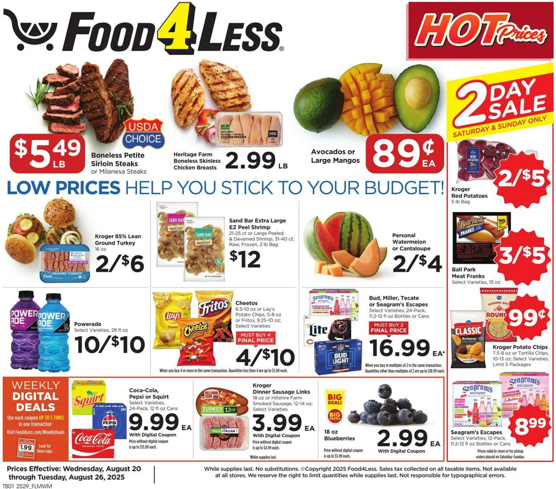 Weekly ad Food 4 Less from August 20 to August 26 2025 - Page 1