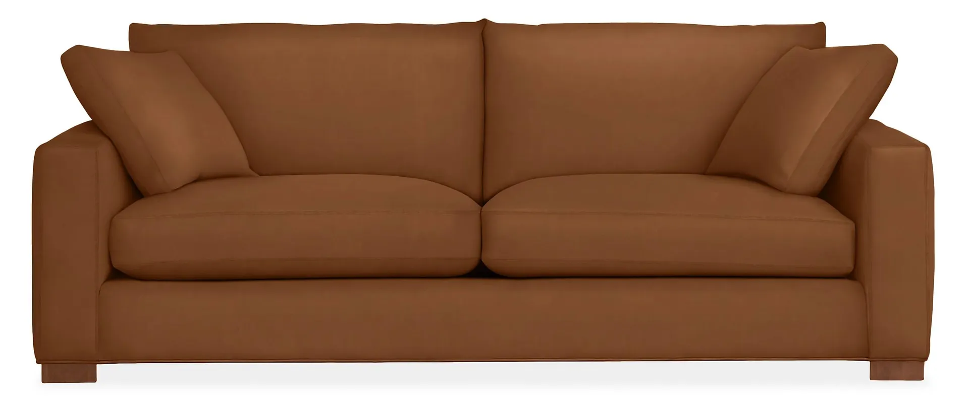 Metro 88" Two-Cushion Sofa in Banks Cognac with Mocha Legs