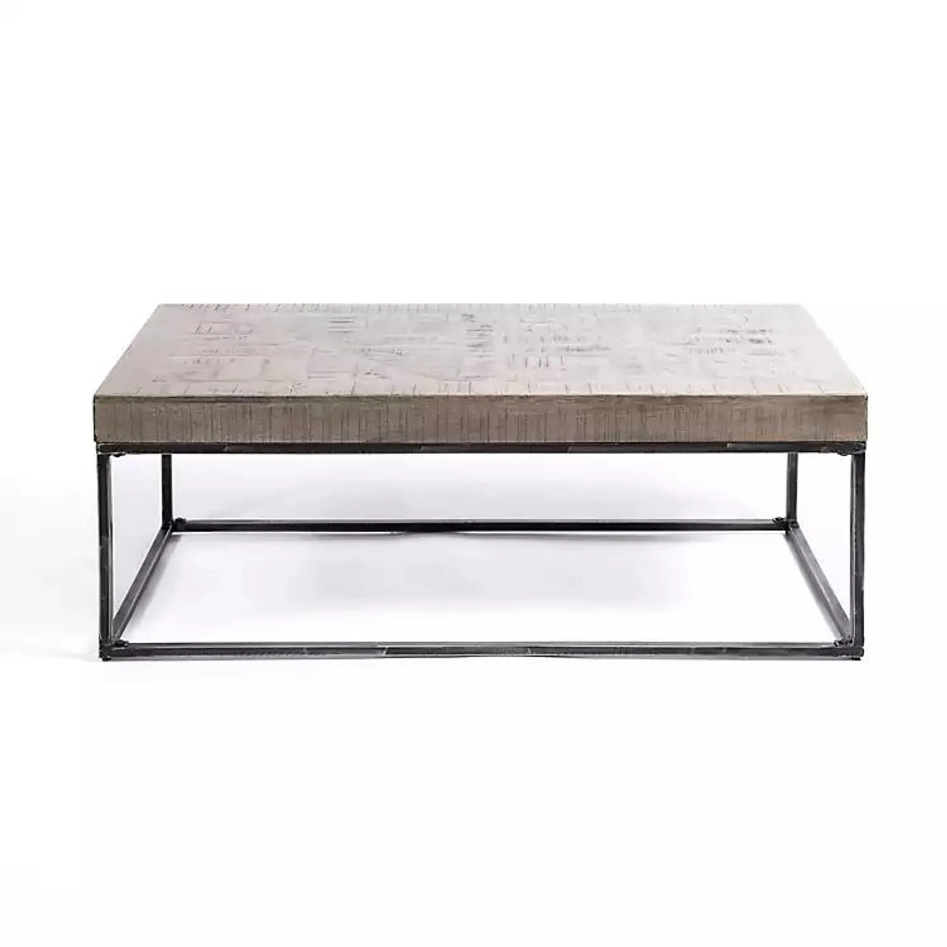 Parquet Gray Wood and Metal Coffee Table