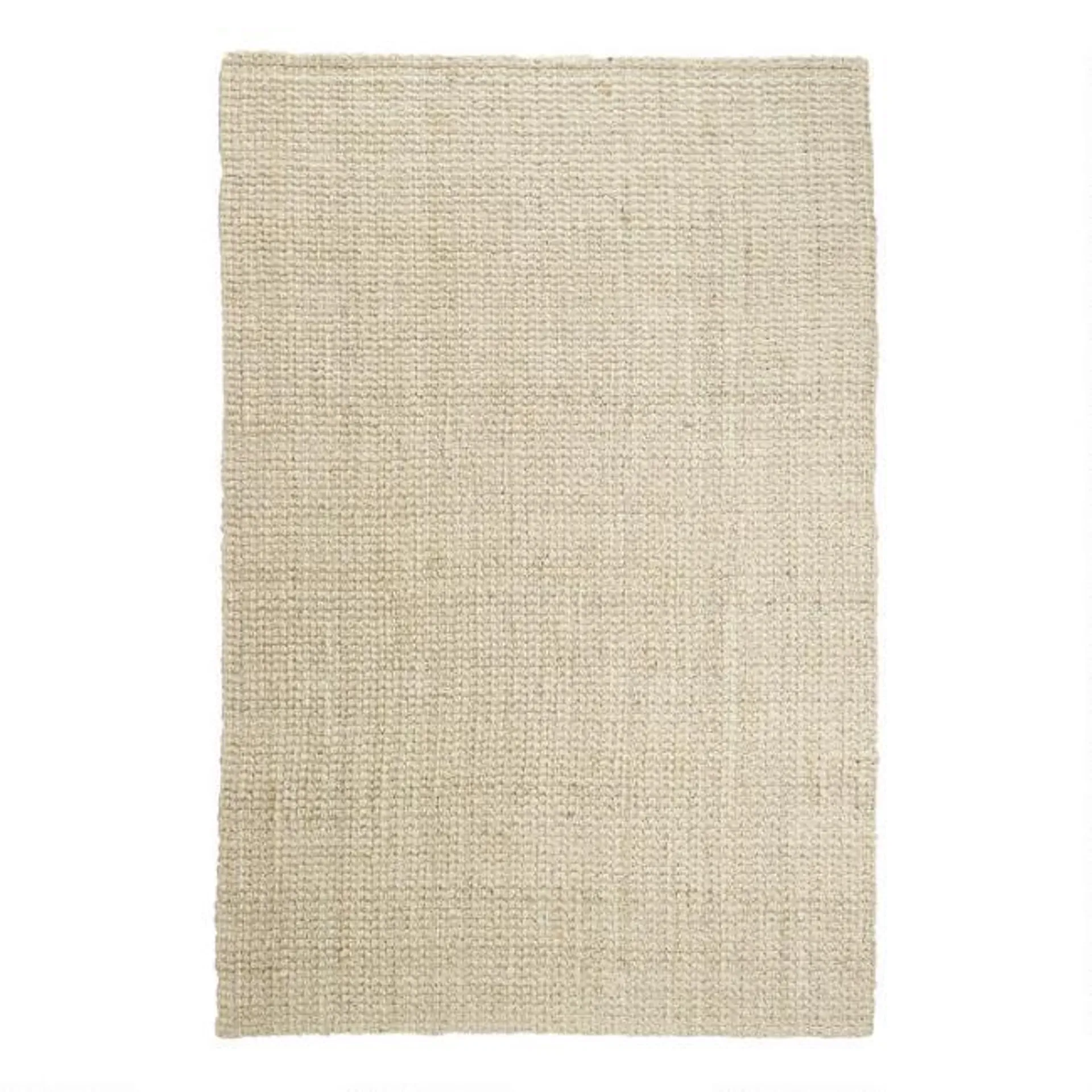 Bleached Ivory Basket Weave Jute Area Rug