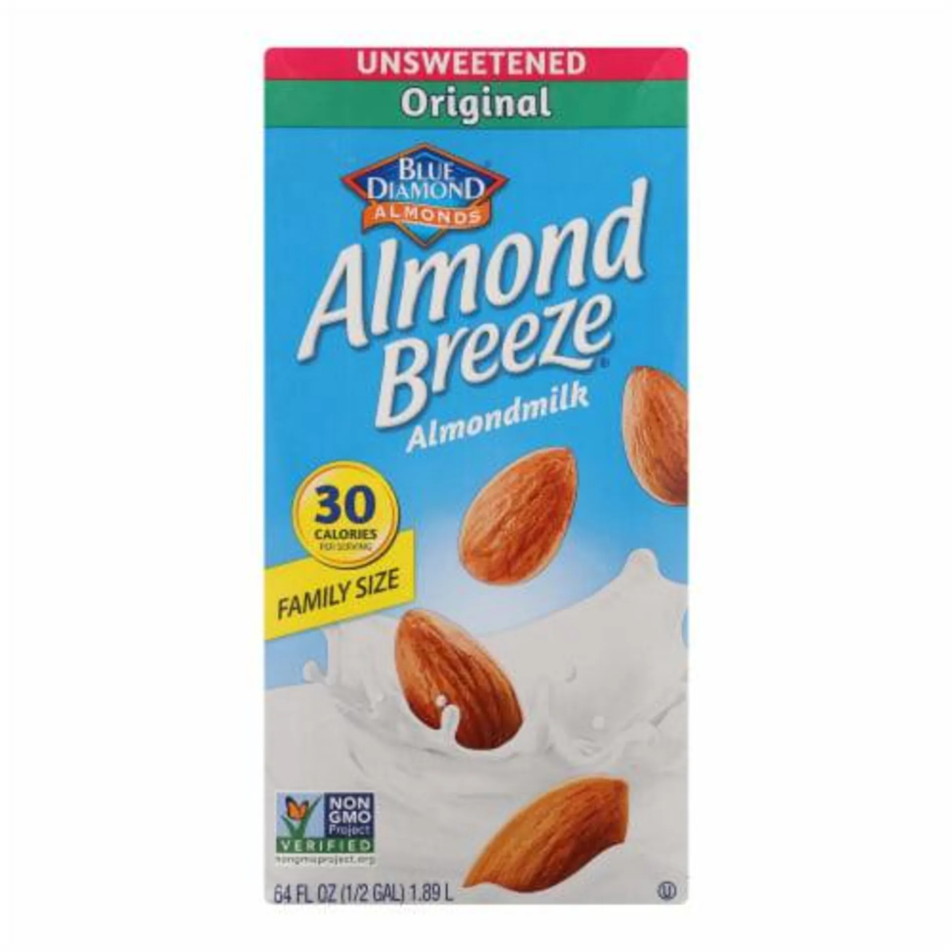 Almond Breeze - Almond Milk - Unsweetened Original - Case of 8 - 64 fl oz.