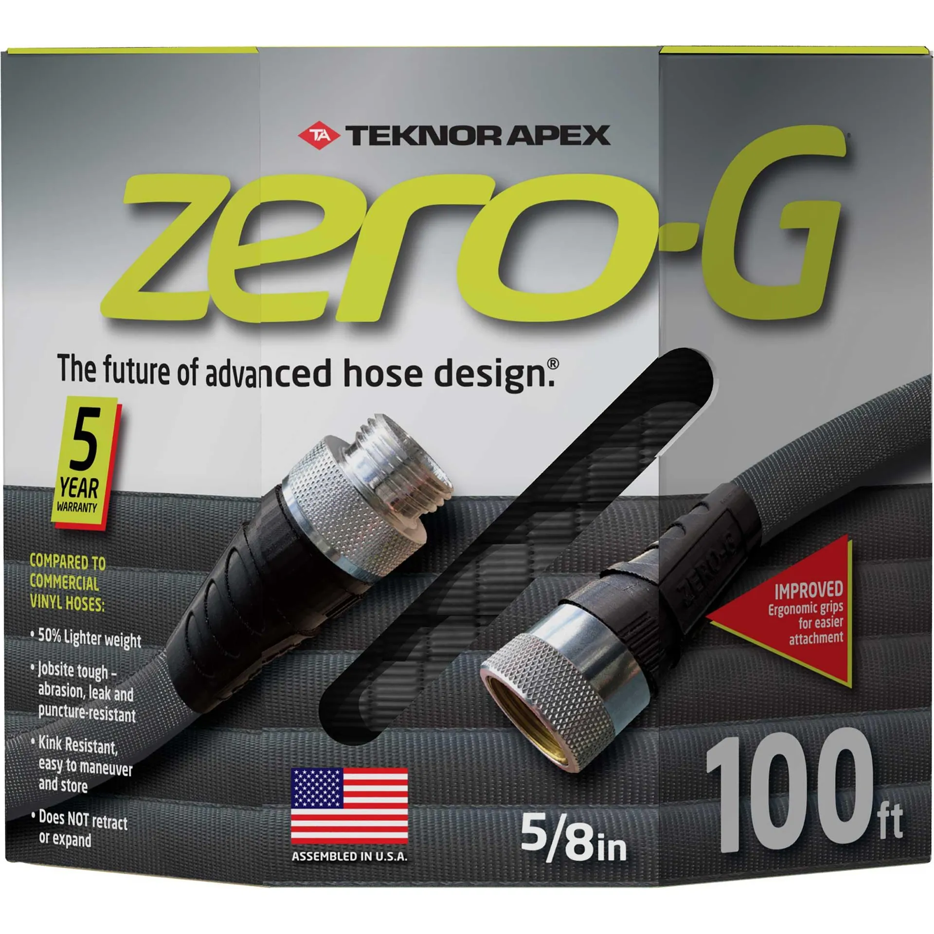 Teknor Apex 5/8" X 100' Zero-G Lightweight Ultra Flexible Durable Kink-Free Garden Hose