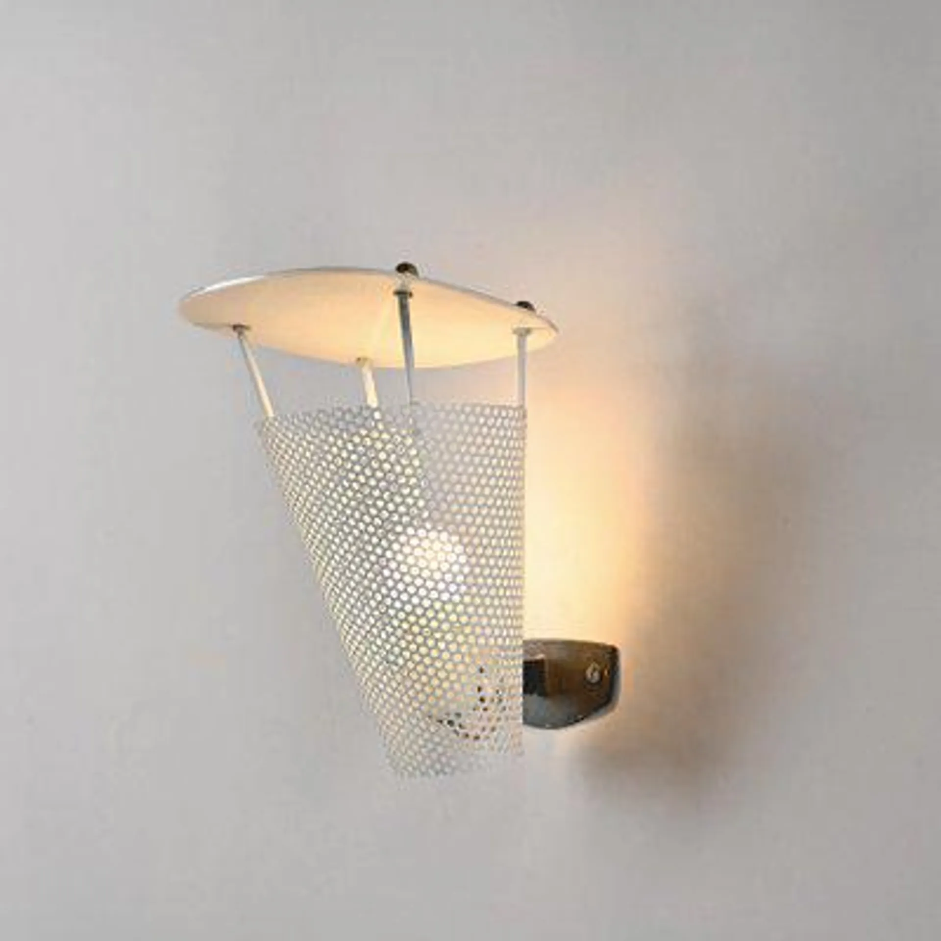 Vintage French Wall Sconce in Perforated Métal, 1950s