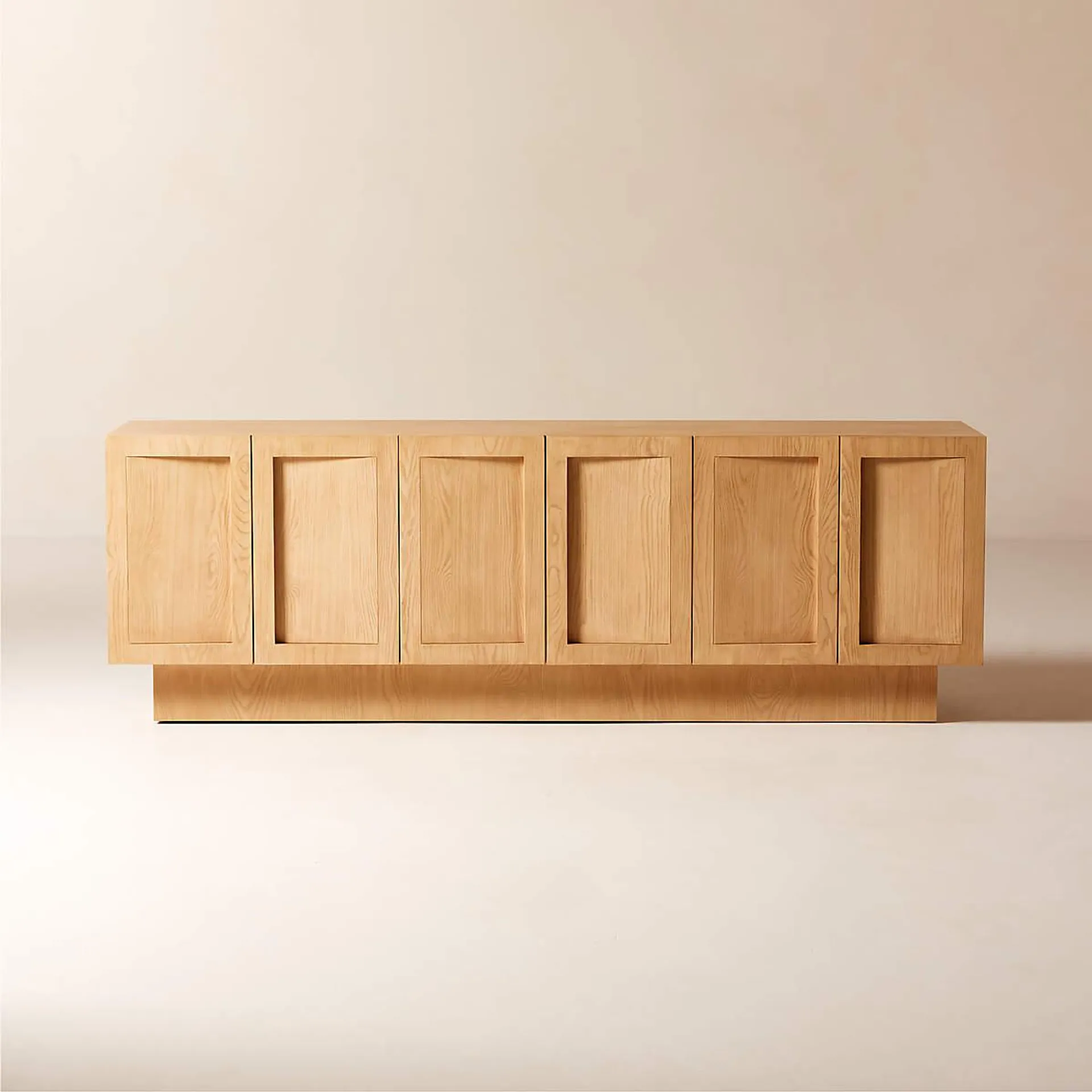 Shutter 84" Oak Wood Media Console