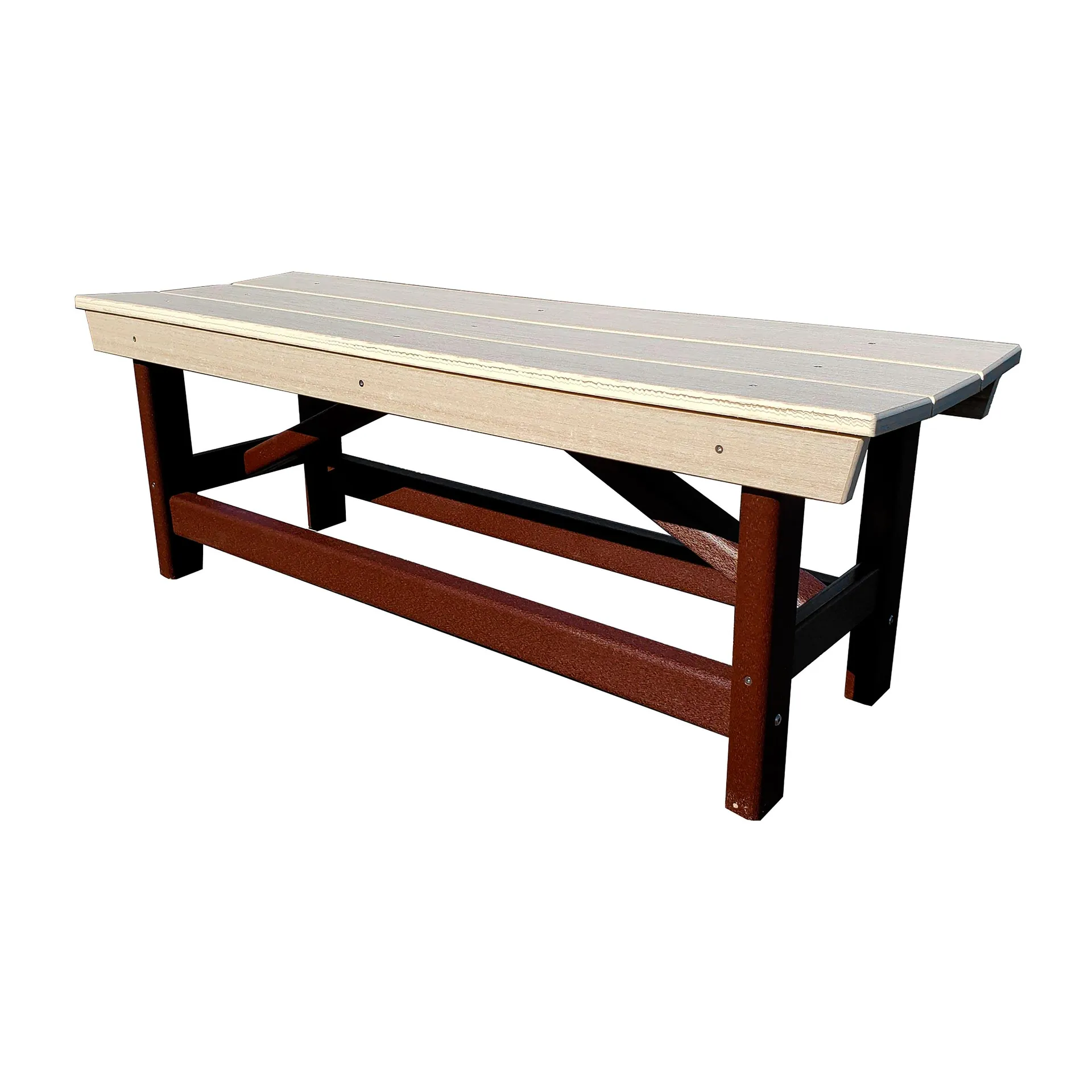 Poly Lumber Classic Backless Garden Bench - Birchwood