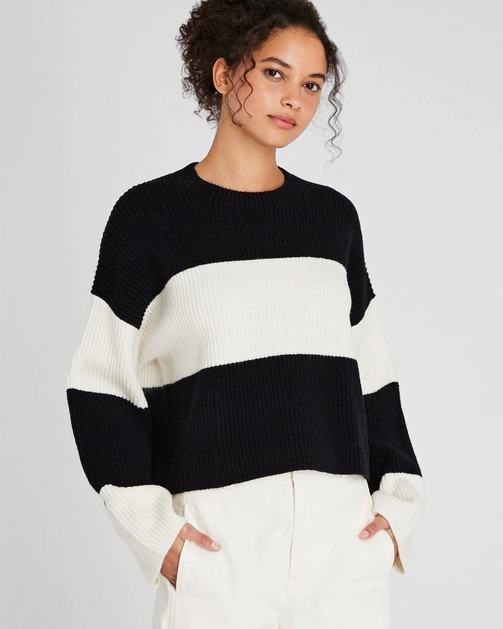 Striped Wool-Blend Sweater