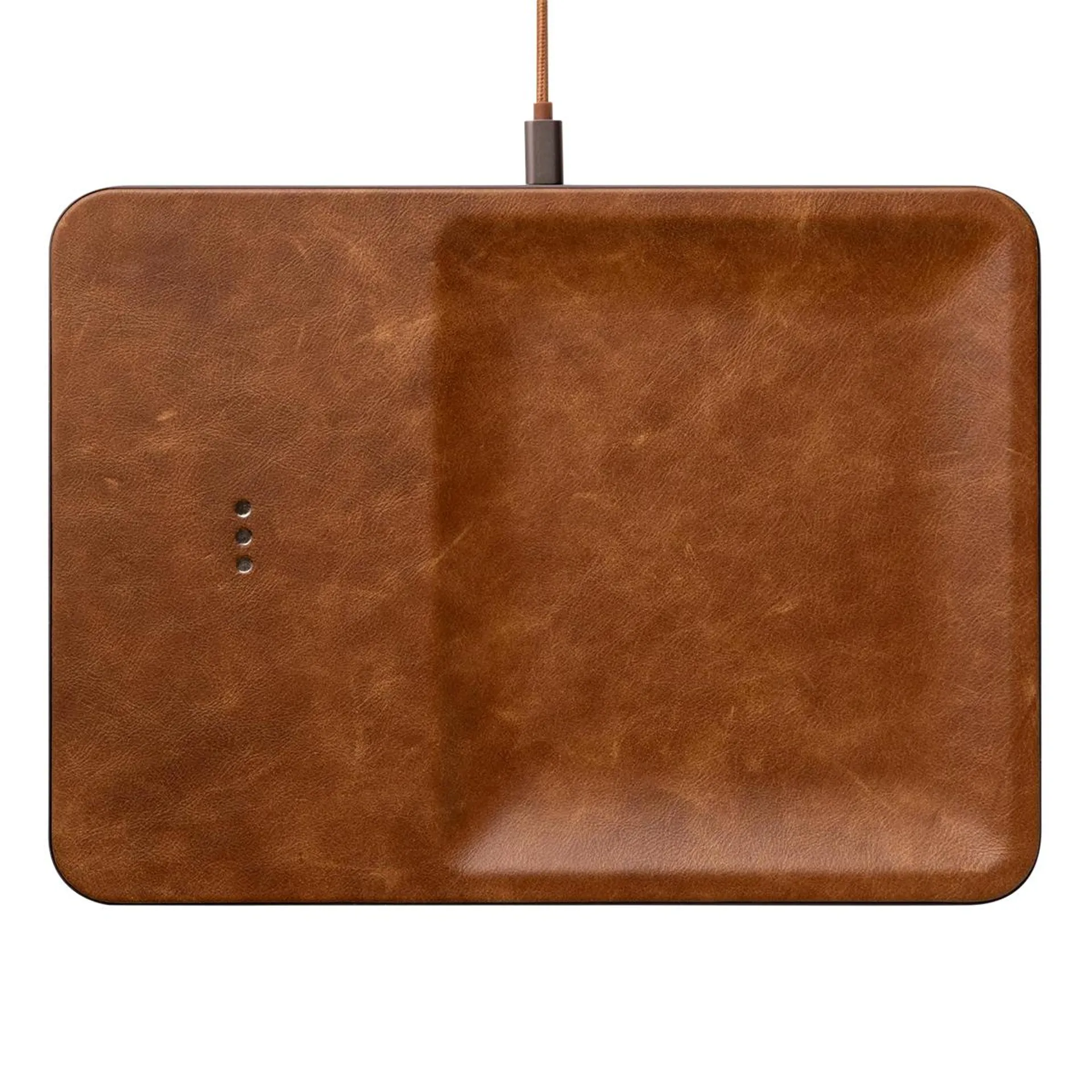 Catch3 Single Device Charging Tray Saddle Leather