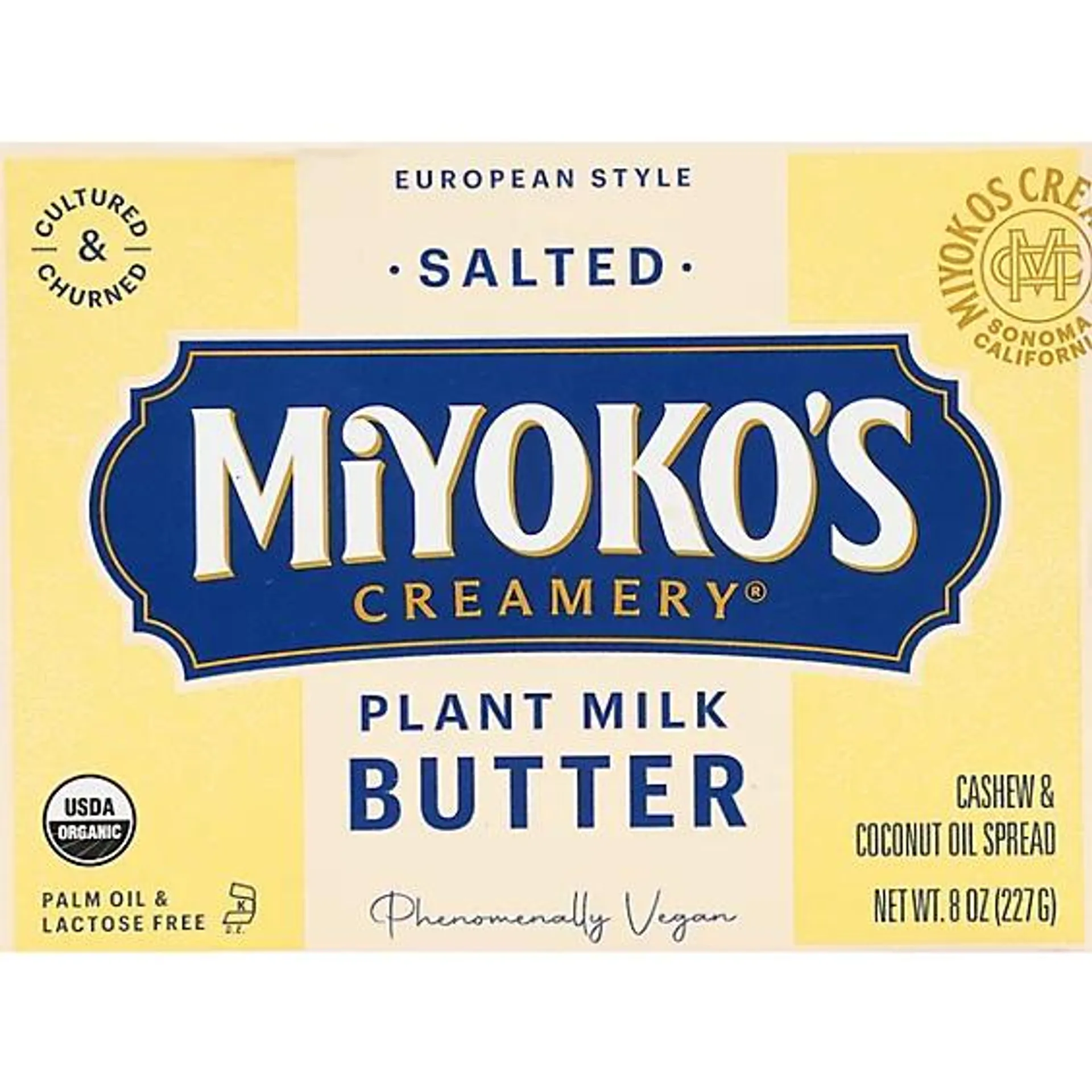 Miyoko's Creamery Salted European Style Plant Milk Butter - 8 Oz