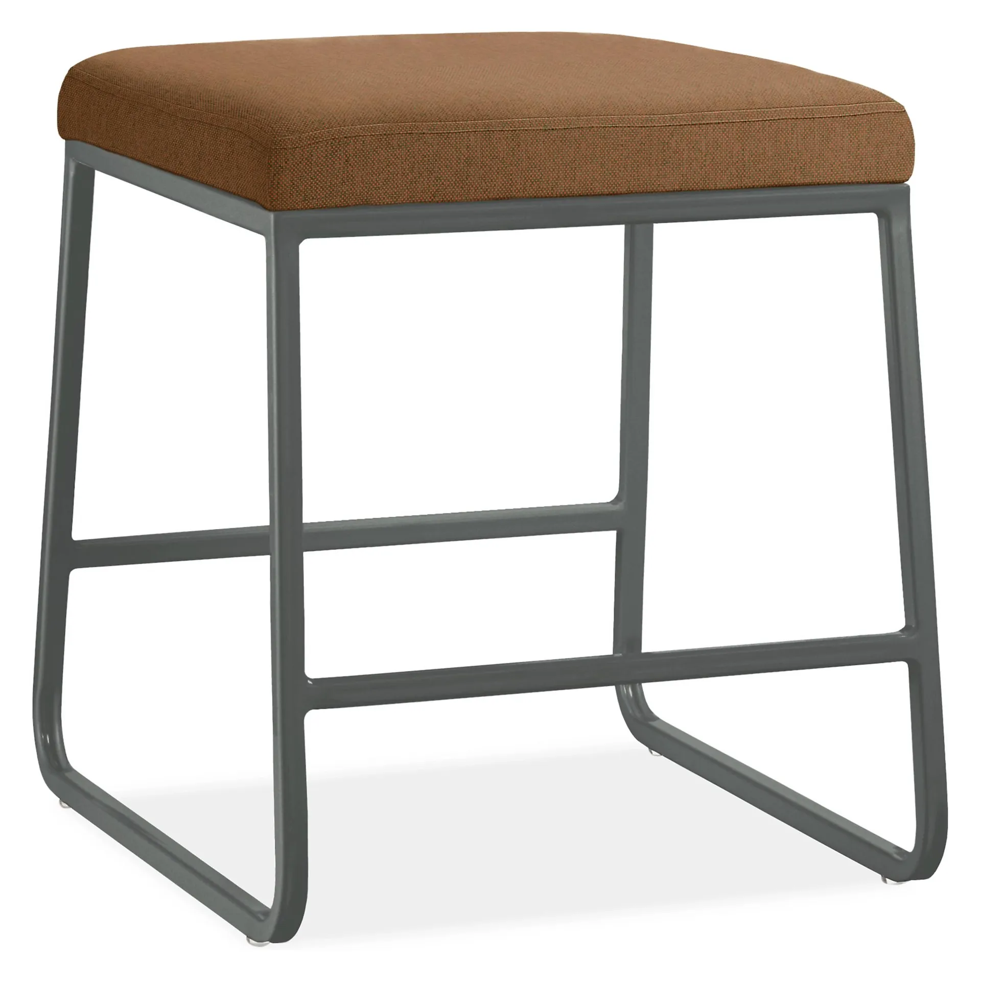 Collins Low Stool in Pelham Mocha with Graphite Frame