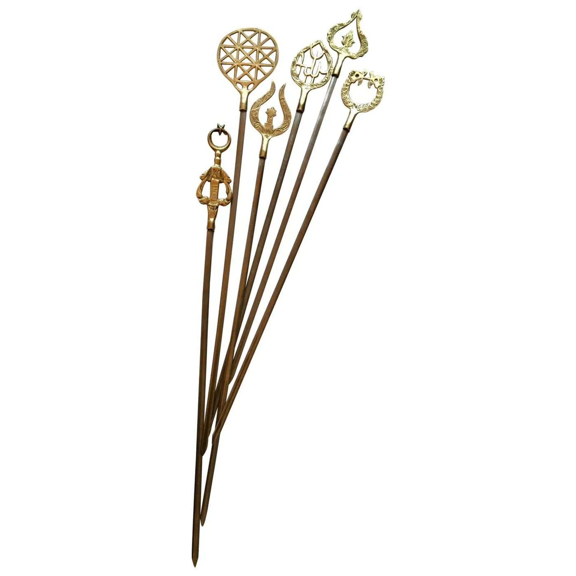 Set of 6 Brass Skewers