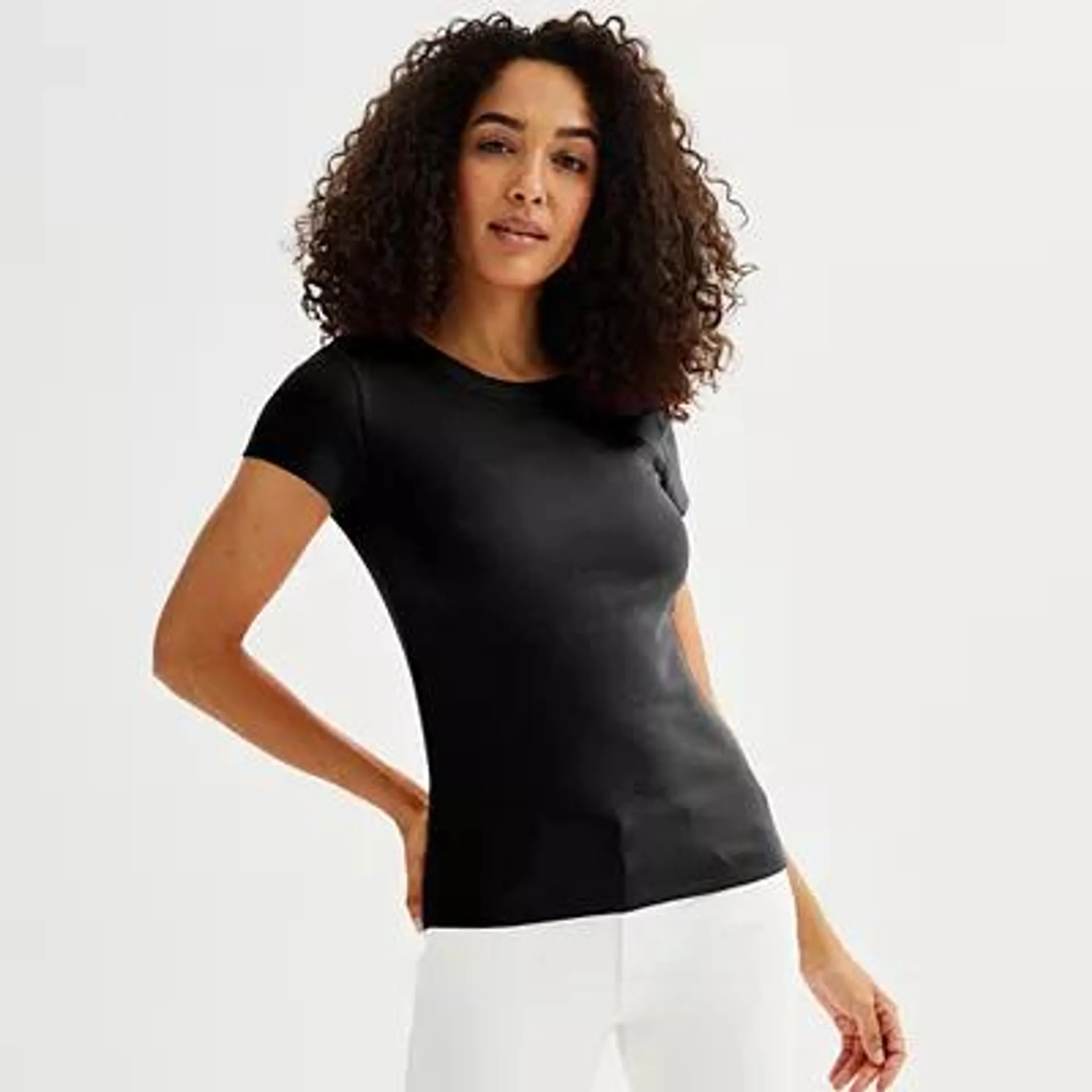 Women's Sonoma Goods For Life® Ribbed Shrunken Crewneck T-Shirt