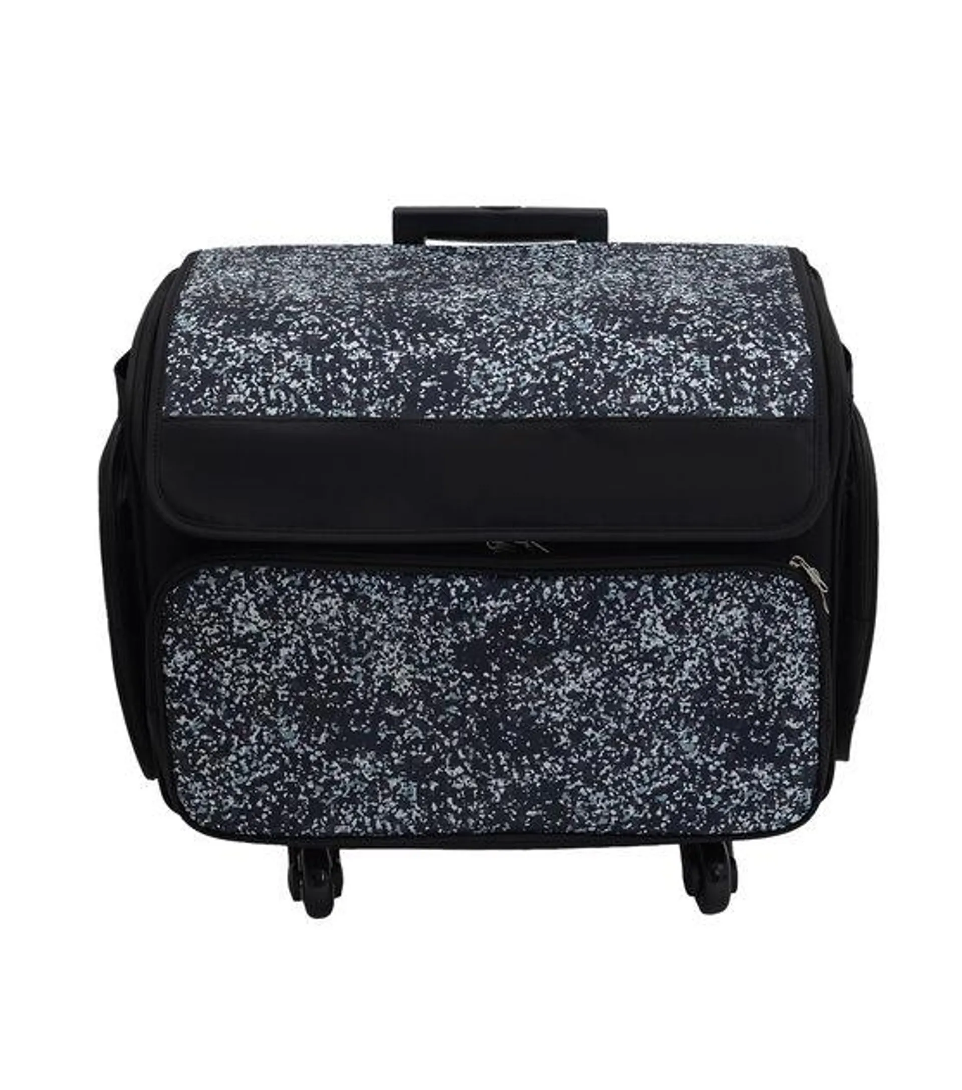 13" x 18" Black Dots Rolling Sewing Machine Storage Tote by Top Notch