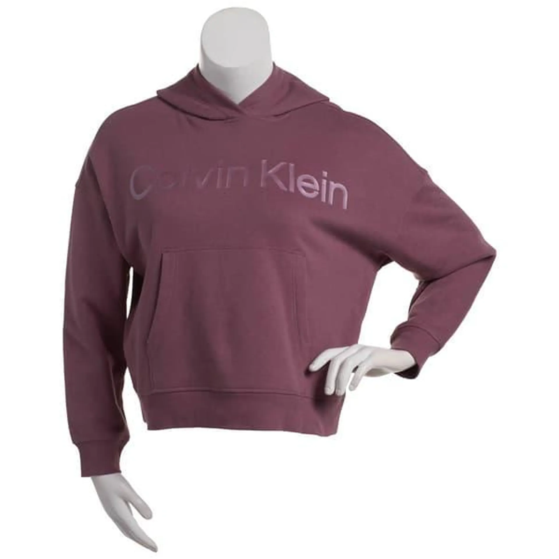 Womens Calvin Klein Performance Metallic CK Hooded Sweatshirt