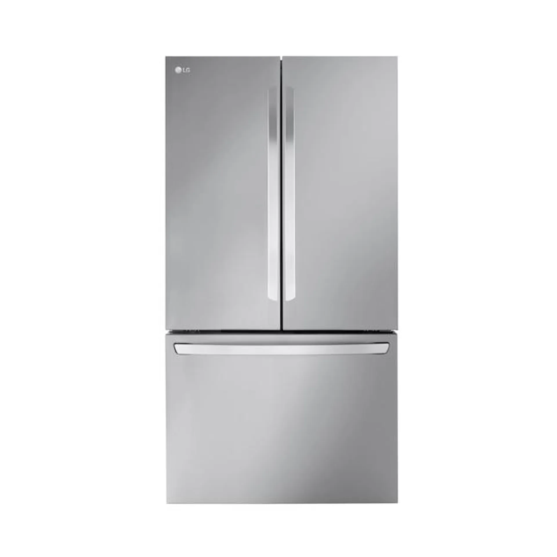 LG Counter-depth MAX 26.5-cu ft Smart French Door Refrigerator with Ice Maker and Water dispenser (Stainless Steel) ENERGY STAR