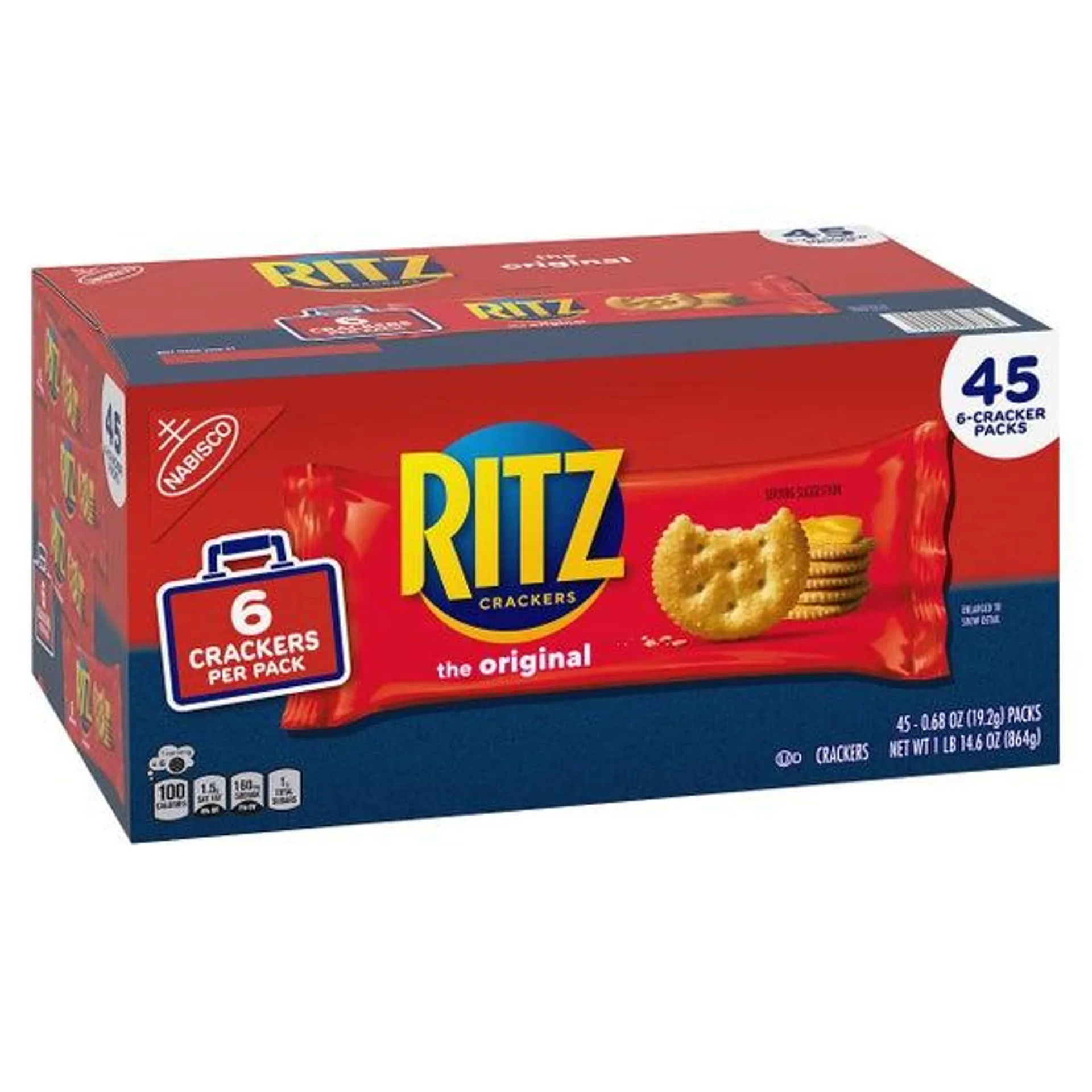 RITZ Crackers, Original, 0.68 oz, 45-count