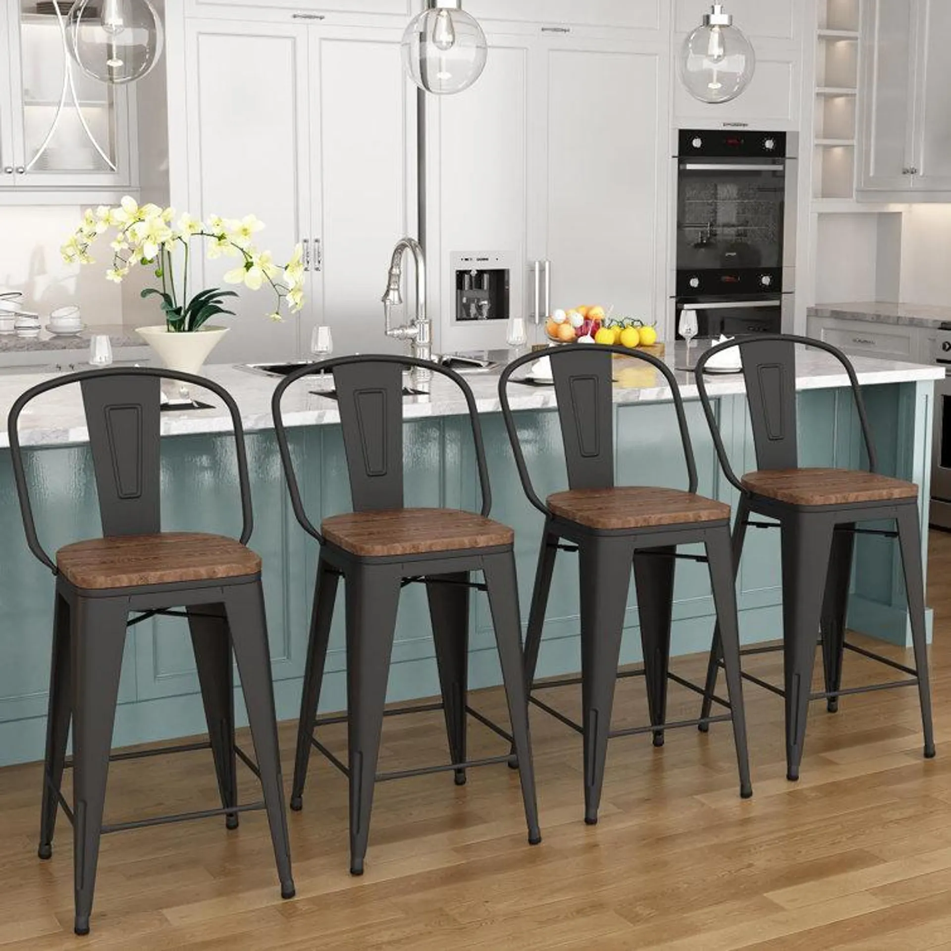 Burney Short Counter Stool (Set of 4)