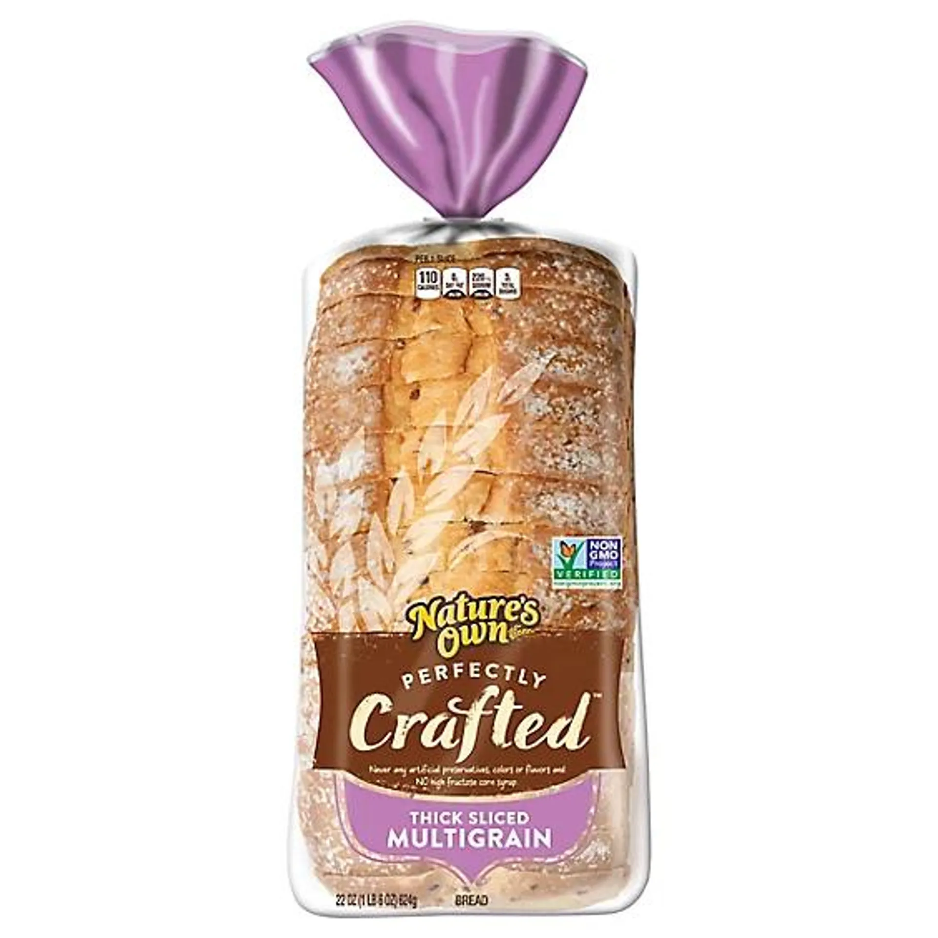 Natures Own Perfectly Crafted Multigrain Bread Thick Sliced Non-GMO Sandwich Bread - 22 Oz