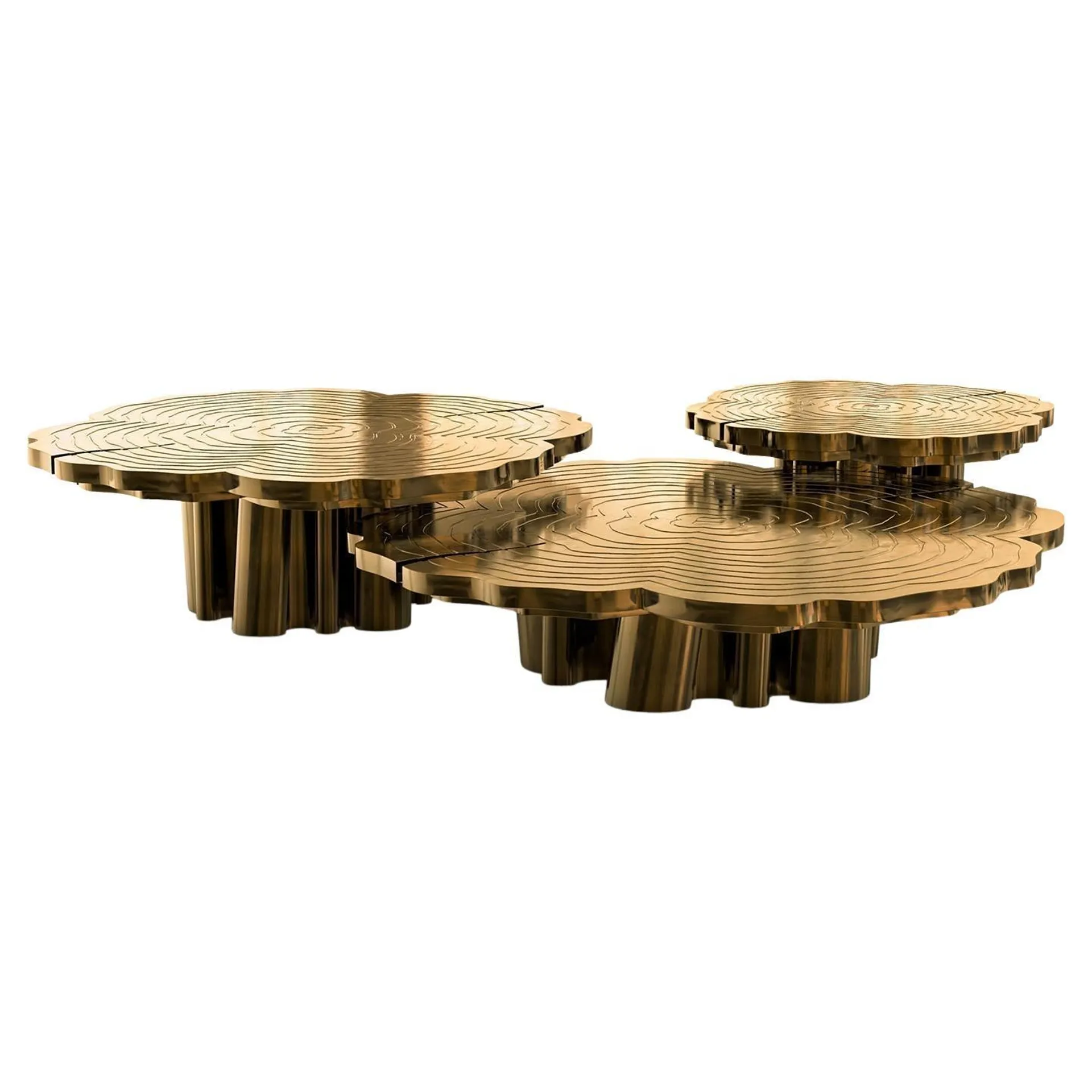 Tresor Patinated Set of 3 Coffee Table