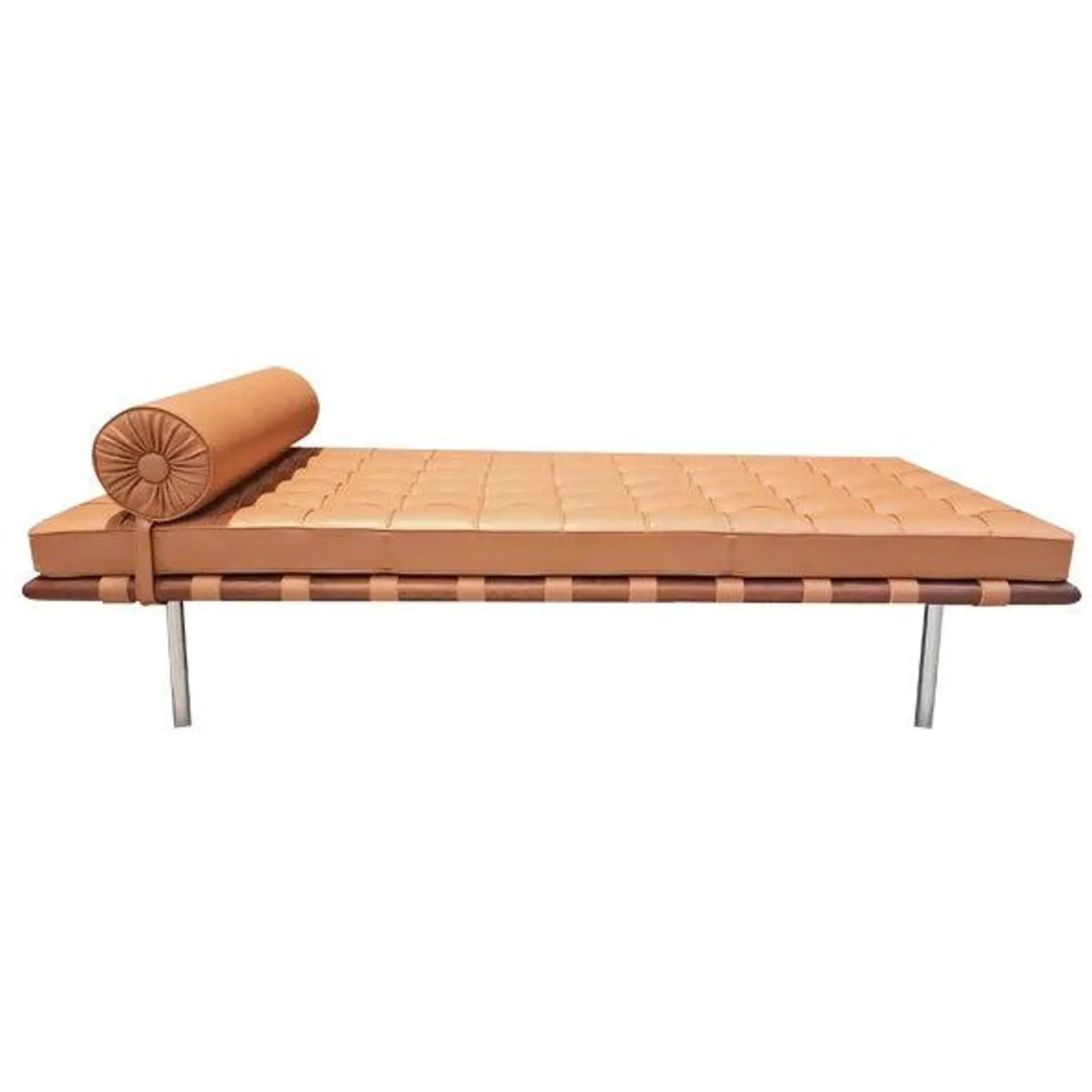 Barcelona Daybed in Cognac Leather by Ludwig Mies van der Rohe for Knoll Inc. / Knoll International, 2010s