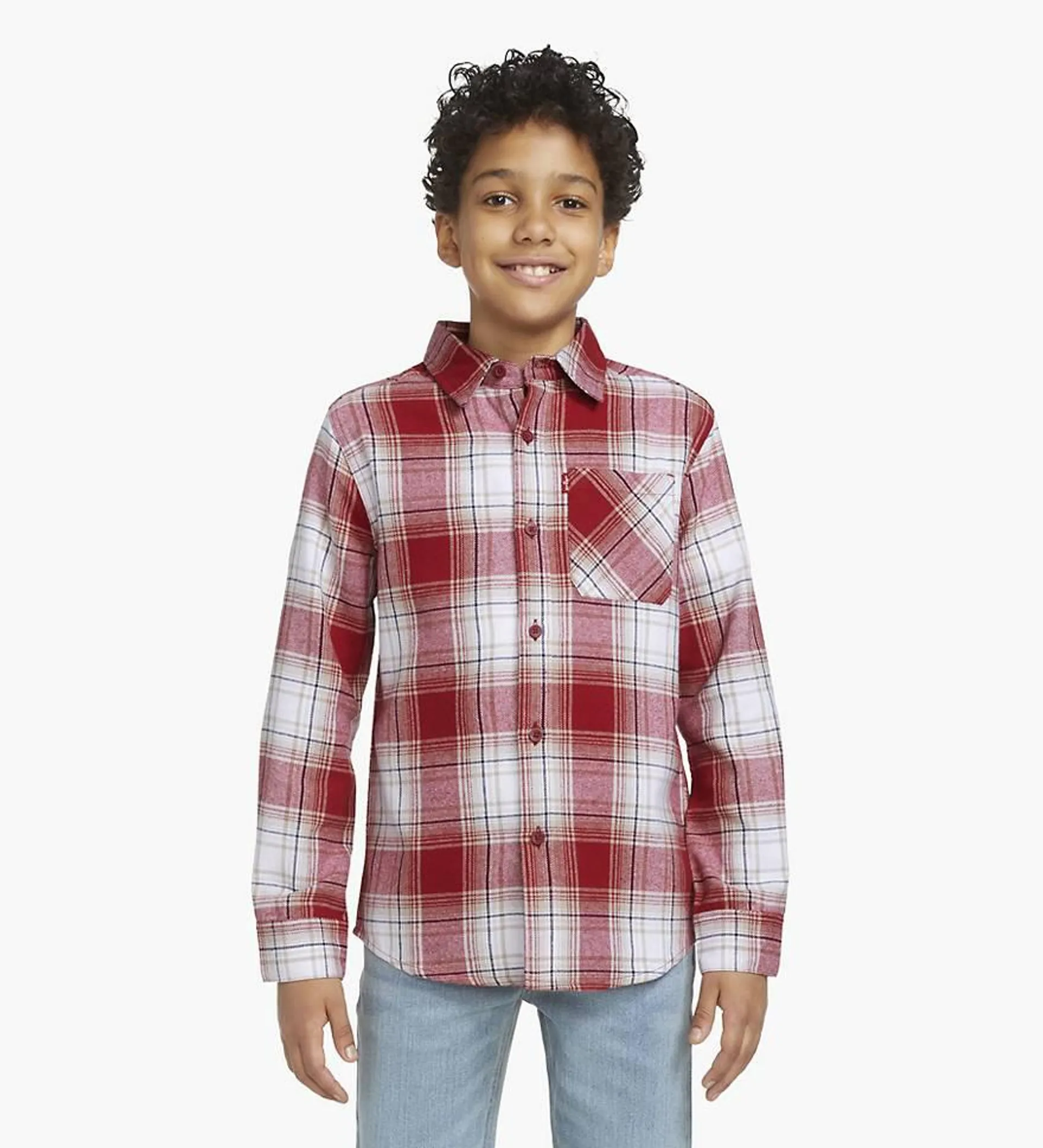 Long Sleeve Flannel Shirt Big Boys S-xl