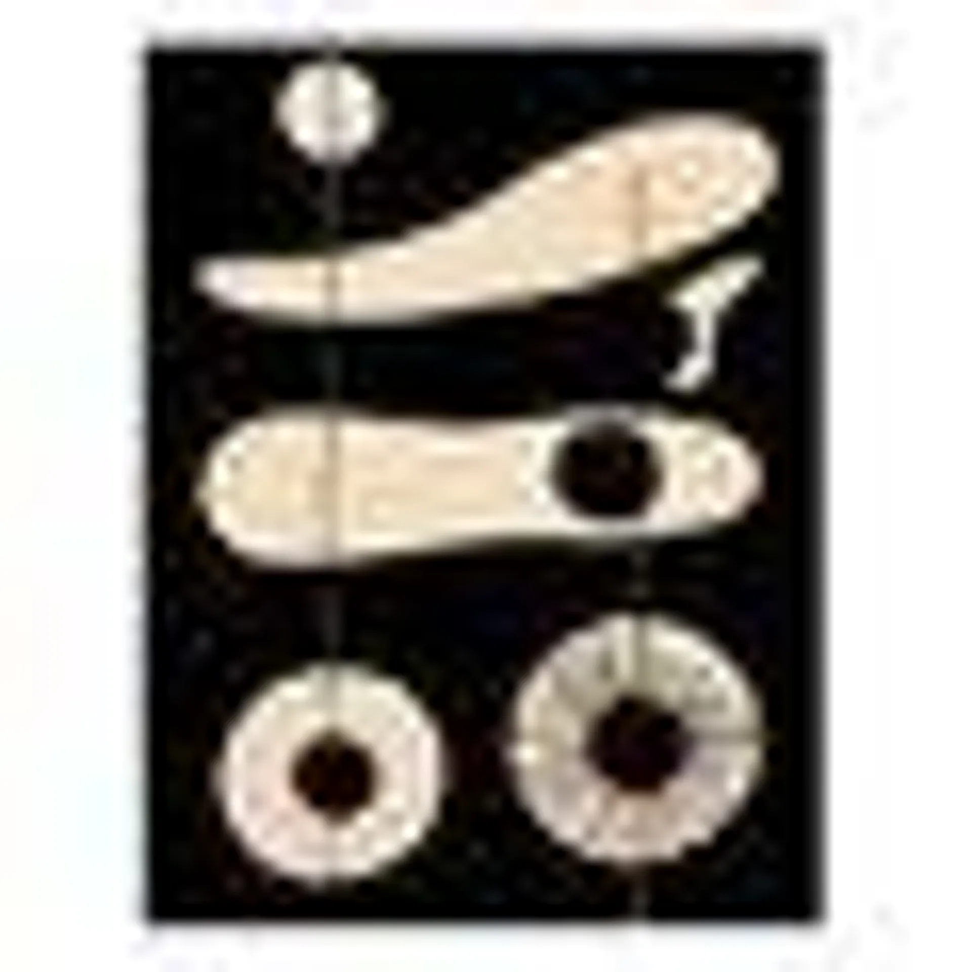 Modern Black and White Rectangular Solaris Rug by Tapis Studio for Hommés Studio