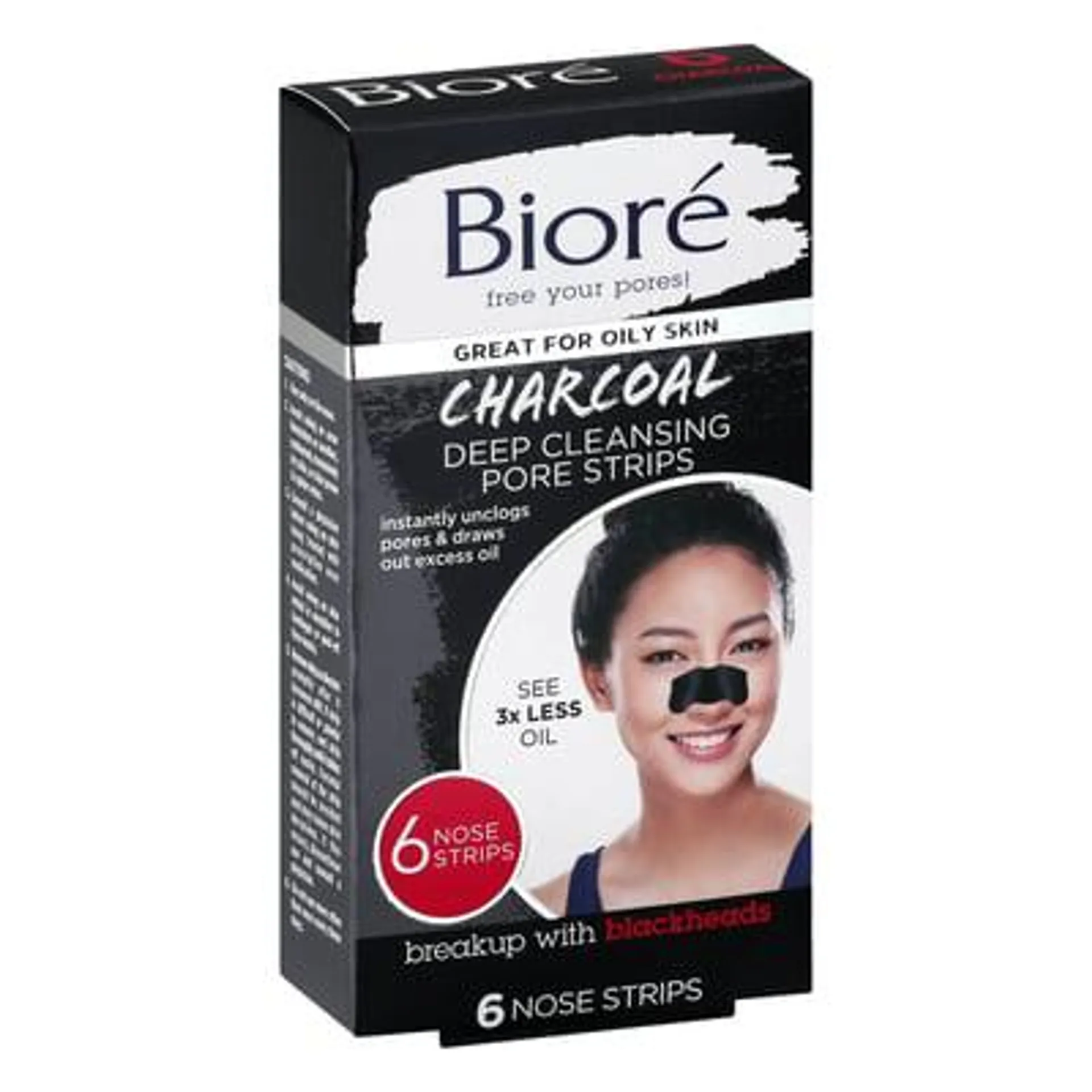 Biore, Charcoal - Pore Strips, Deep Cleansing, Charcoal