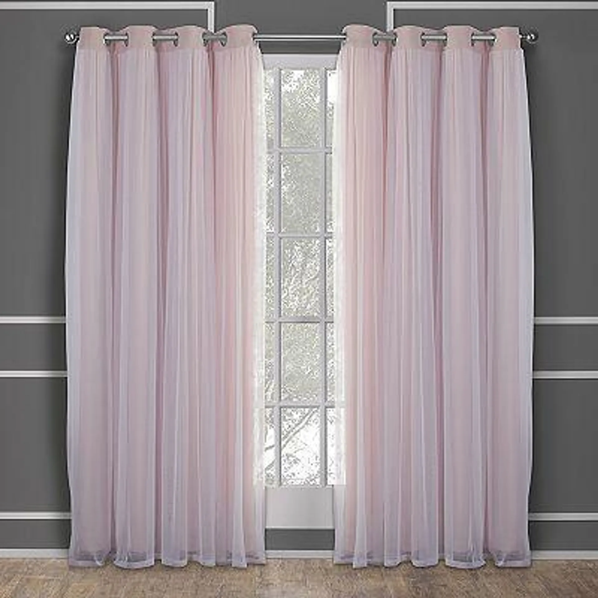 Town and Country 2-pack Catarina Layered Solid Blackout and Sheer Window Curtains