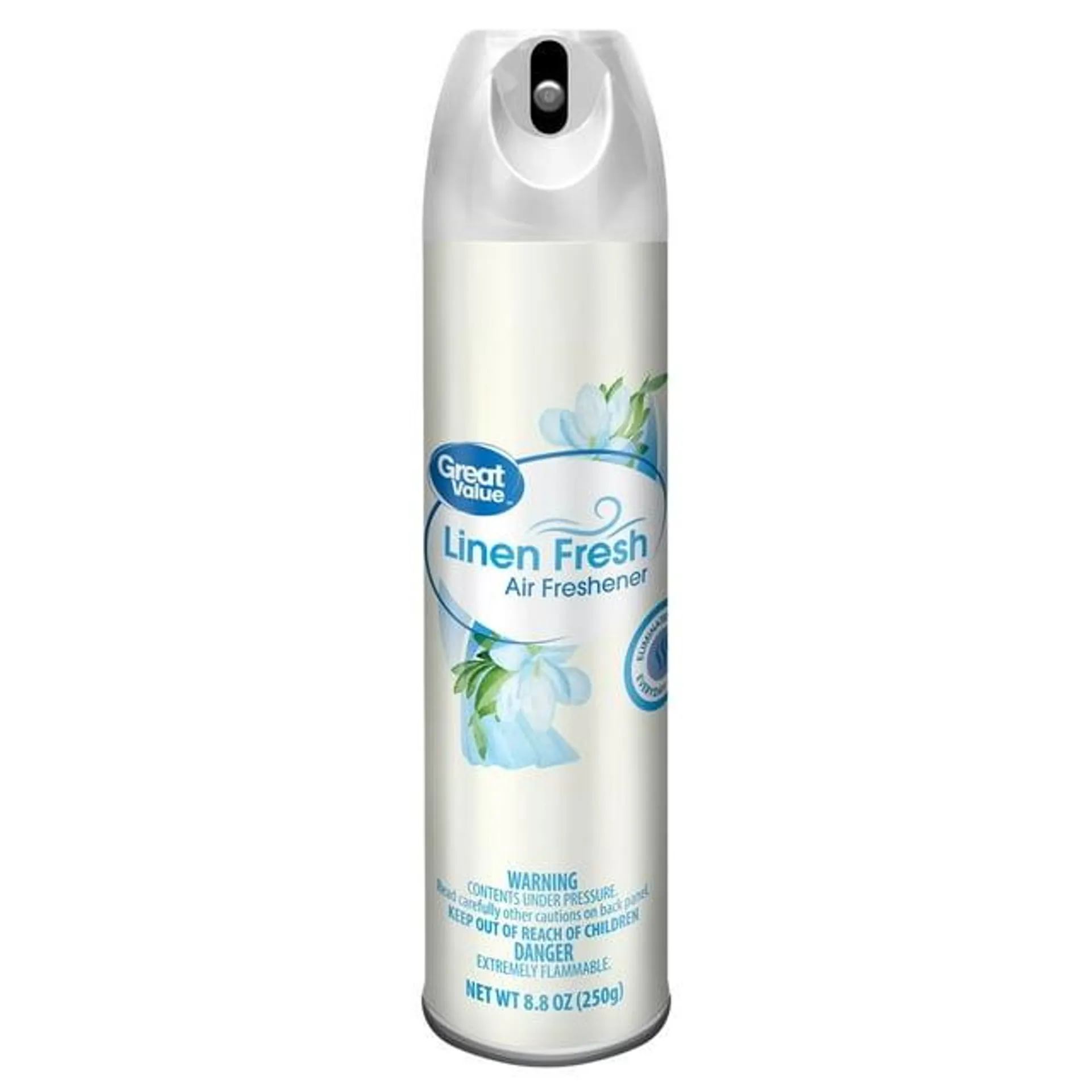 Great Value Manual Aerosol Odor Eliminator Air Freshener, Linen Fresh, 1 piece