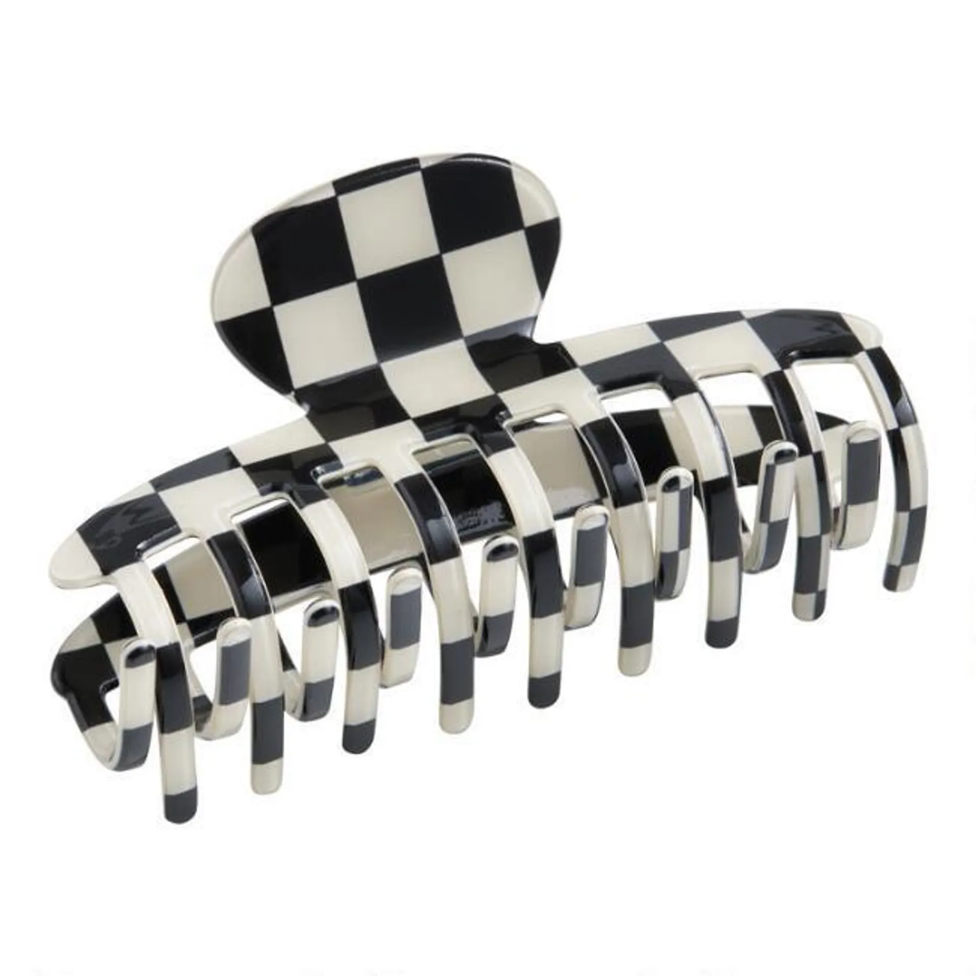 Black And White Checkered Acrylic Claw Clip