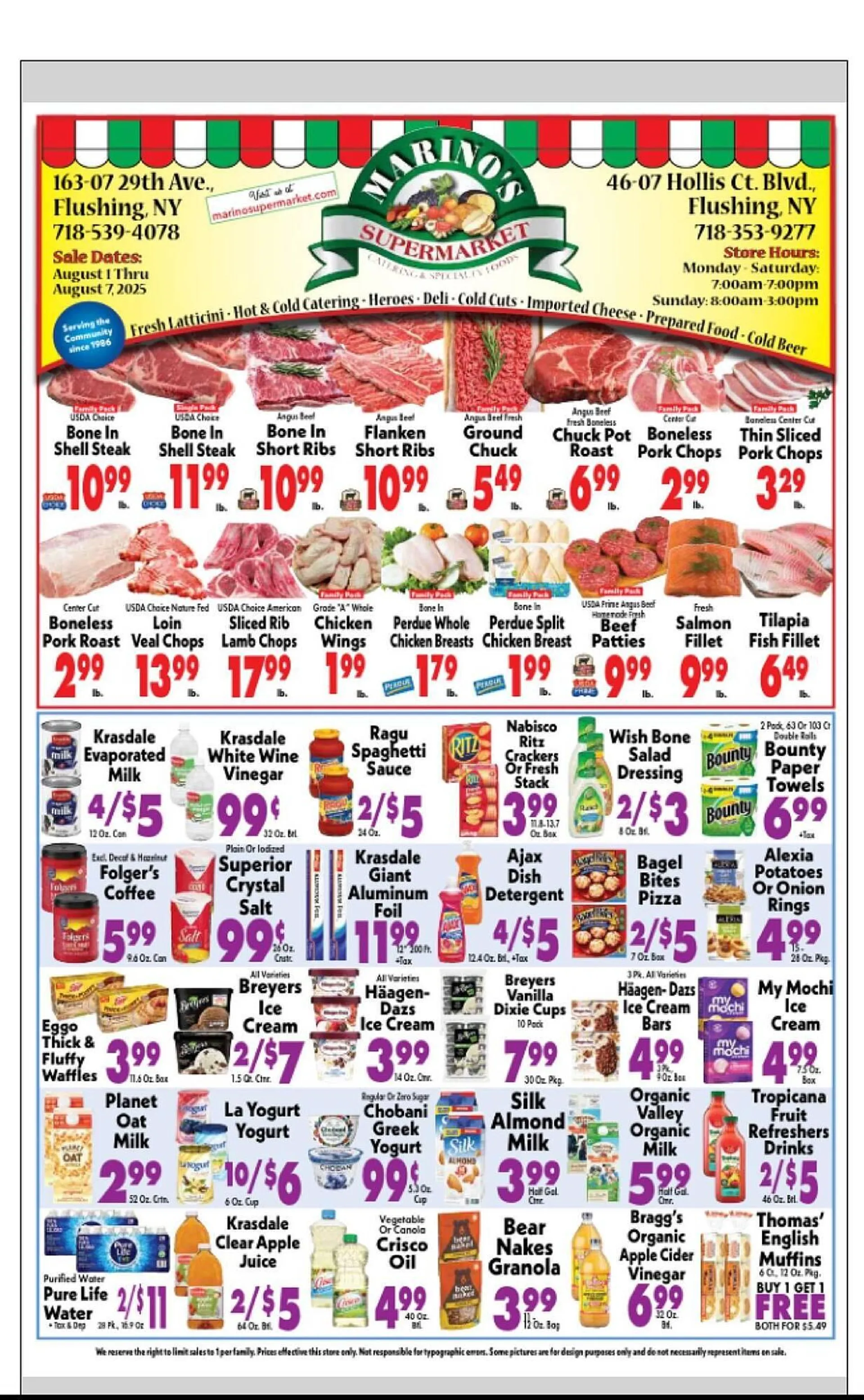 Weekly ad Marino's Supermarket Weekly Ad from August 1 to August 7 2025 - Page 1