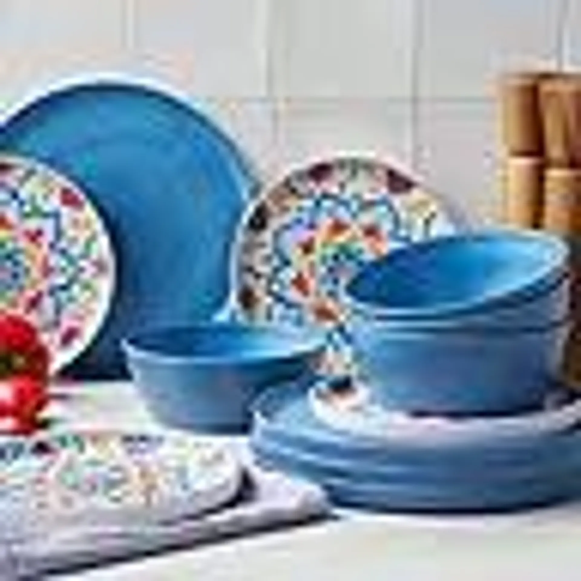 Member's Mark Bamboo Melamine 12-Piece Dinnerware Set, Choose Color