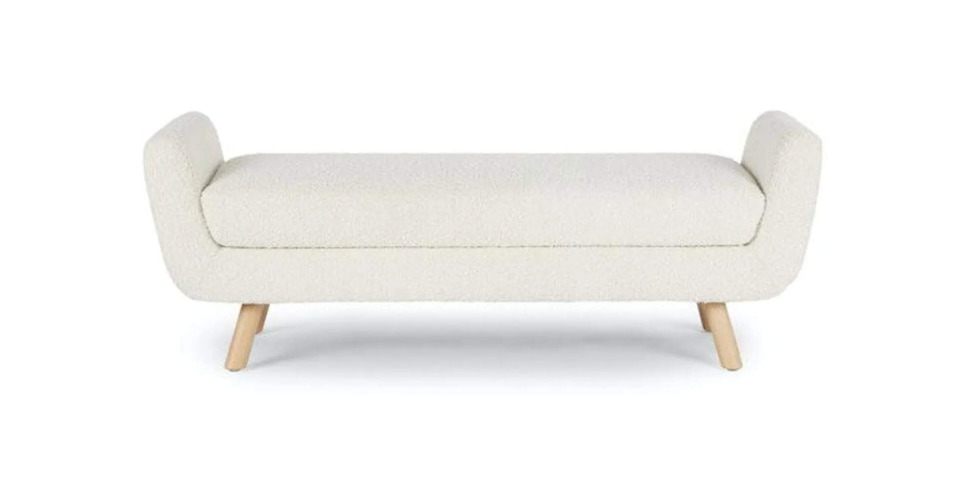 Gabriola Ivory Bouclé Bench