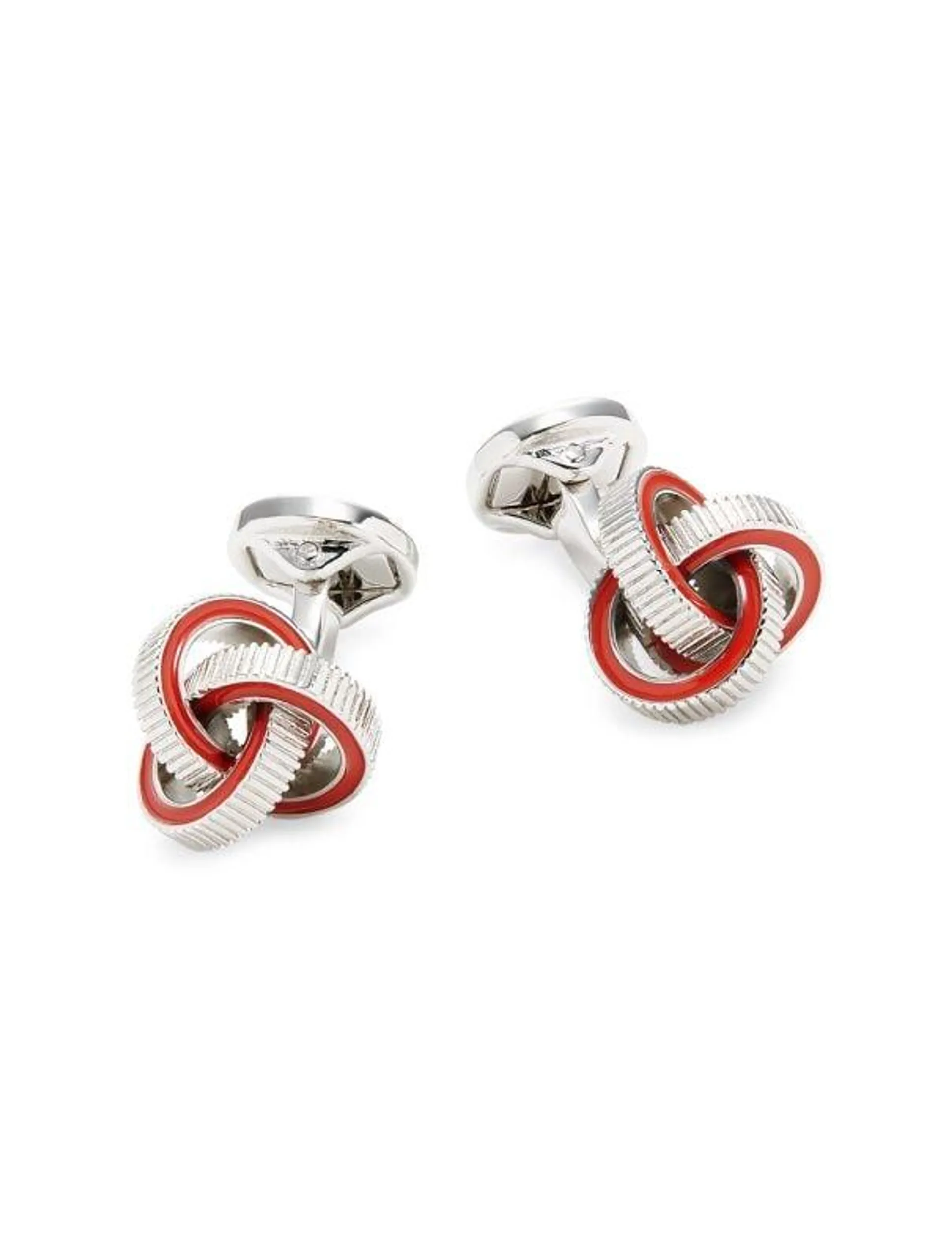 Saks Rhodium Plated Twist Cufflinks