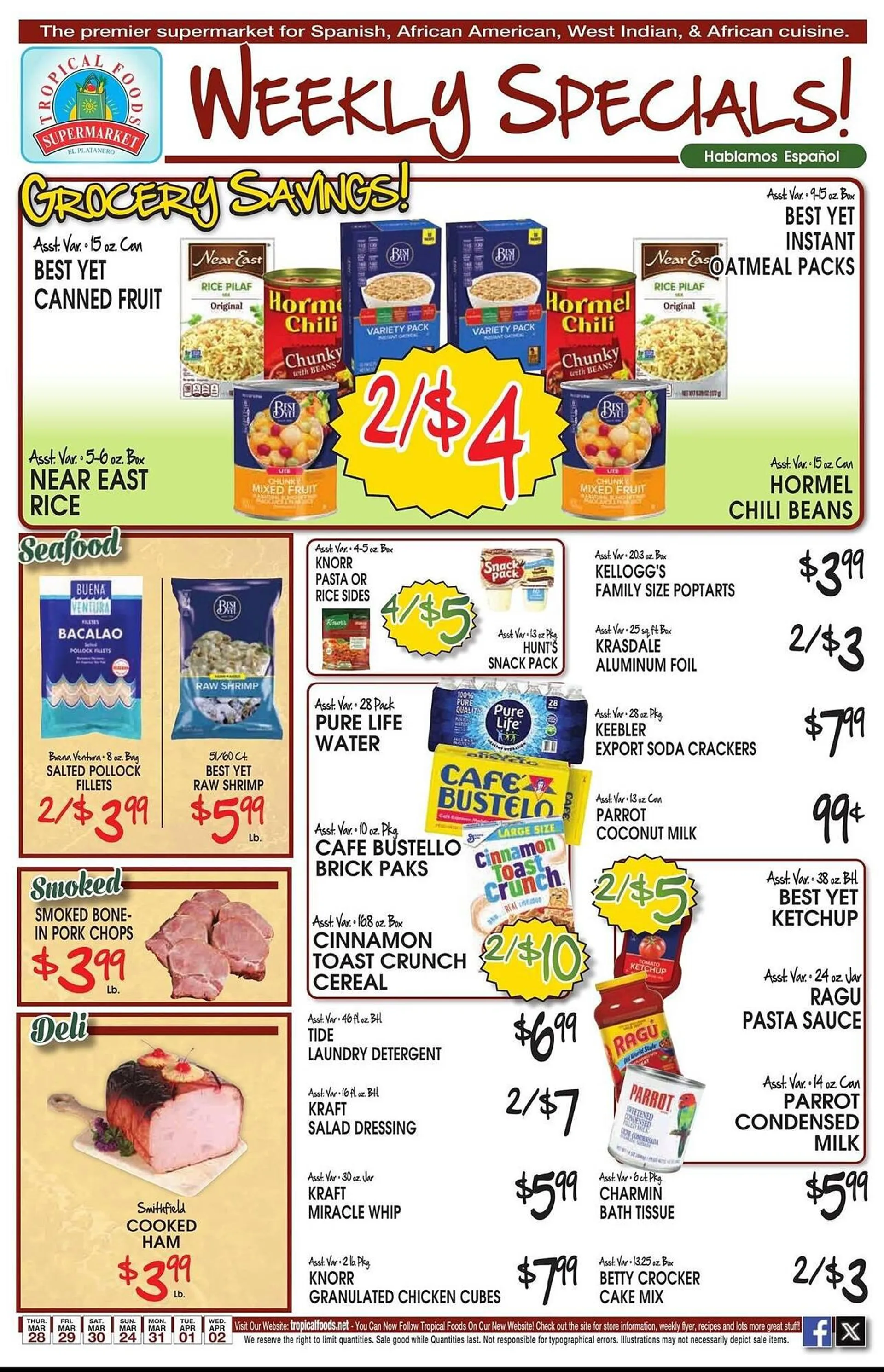 Weekly ad Tropical Foods Supermarket Weekly Ad from March 28 to April 2 2024 - Page 1