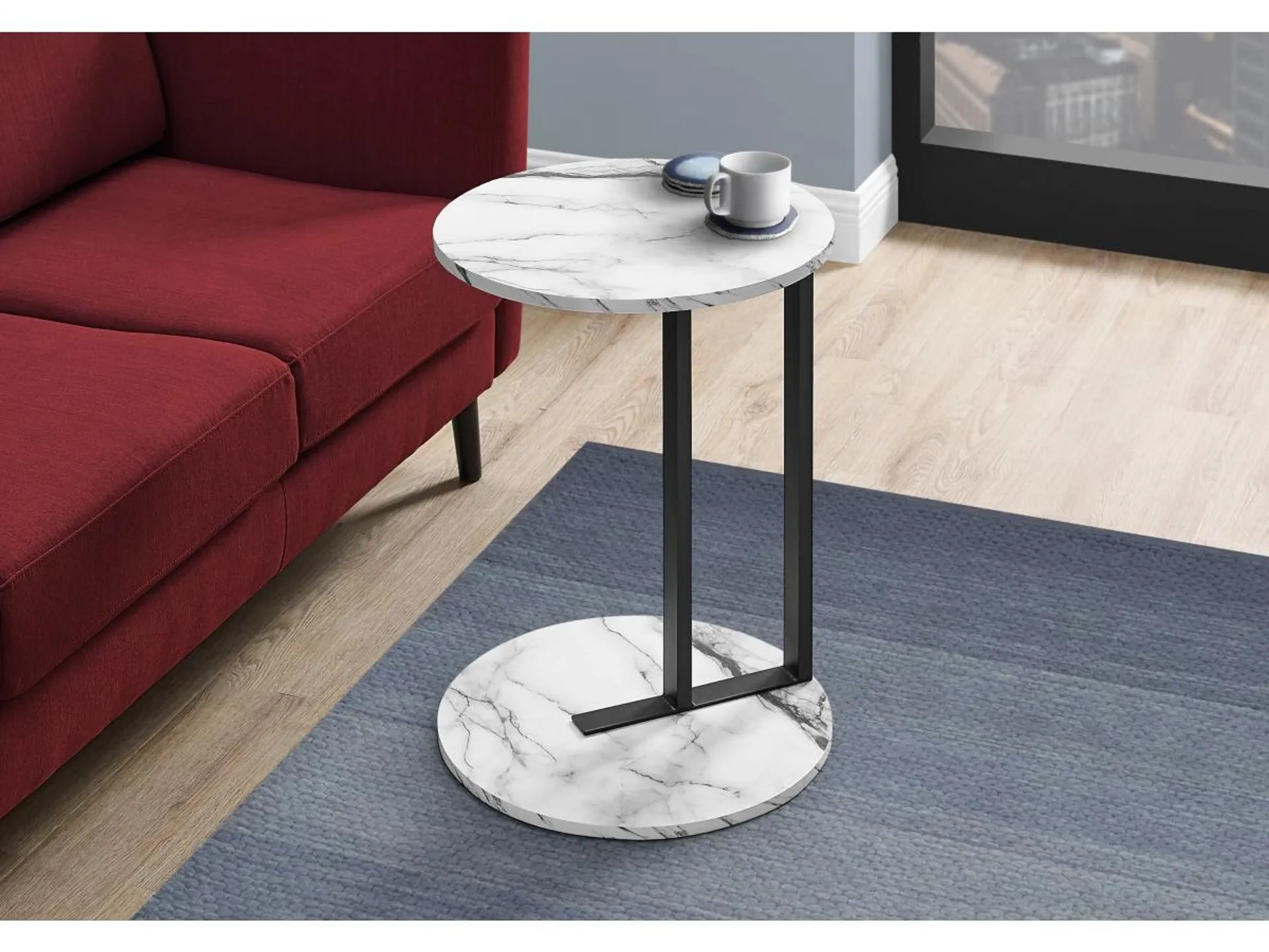 Monarch Specialties Contemporary C-Shape Accent Table