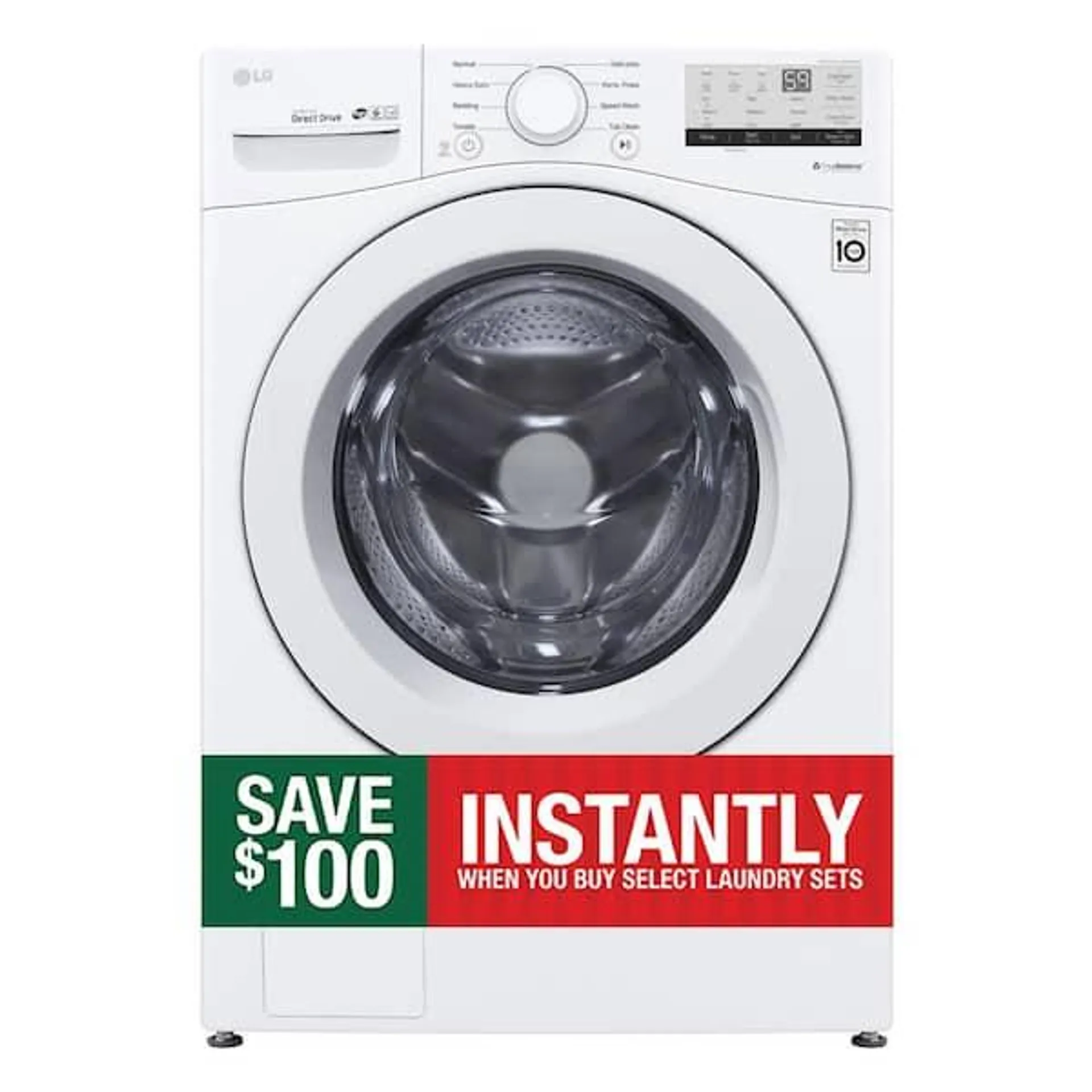 4.5 Cu. Ft. Stackable Front Load Washer in White with Coldwash Technology