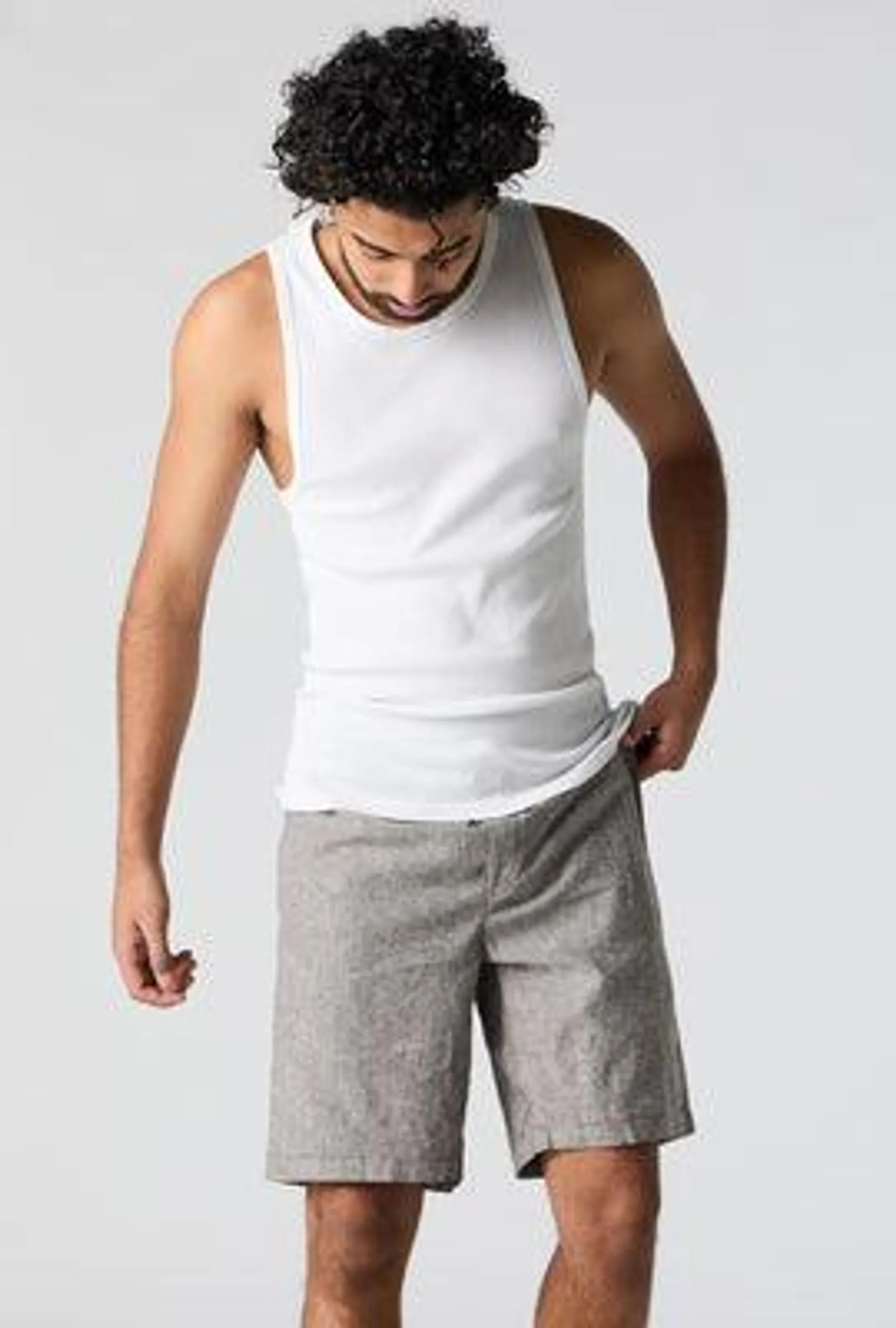 Linen Mid Length Short