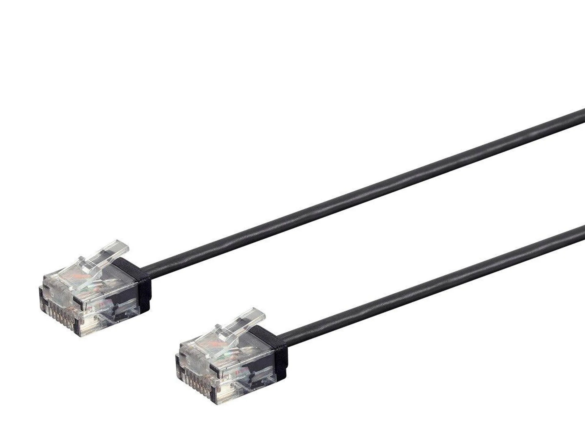 Monoprice Cat6 6in Black Patch Cable, UTP, 32AWG, 550MHz, Pure Bare Copper, Snagless RJ45, Micro SlimRun Series Ethernet Cable