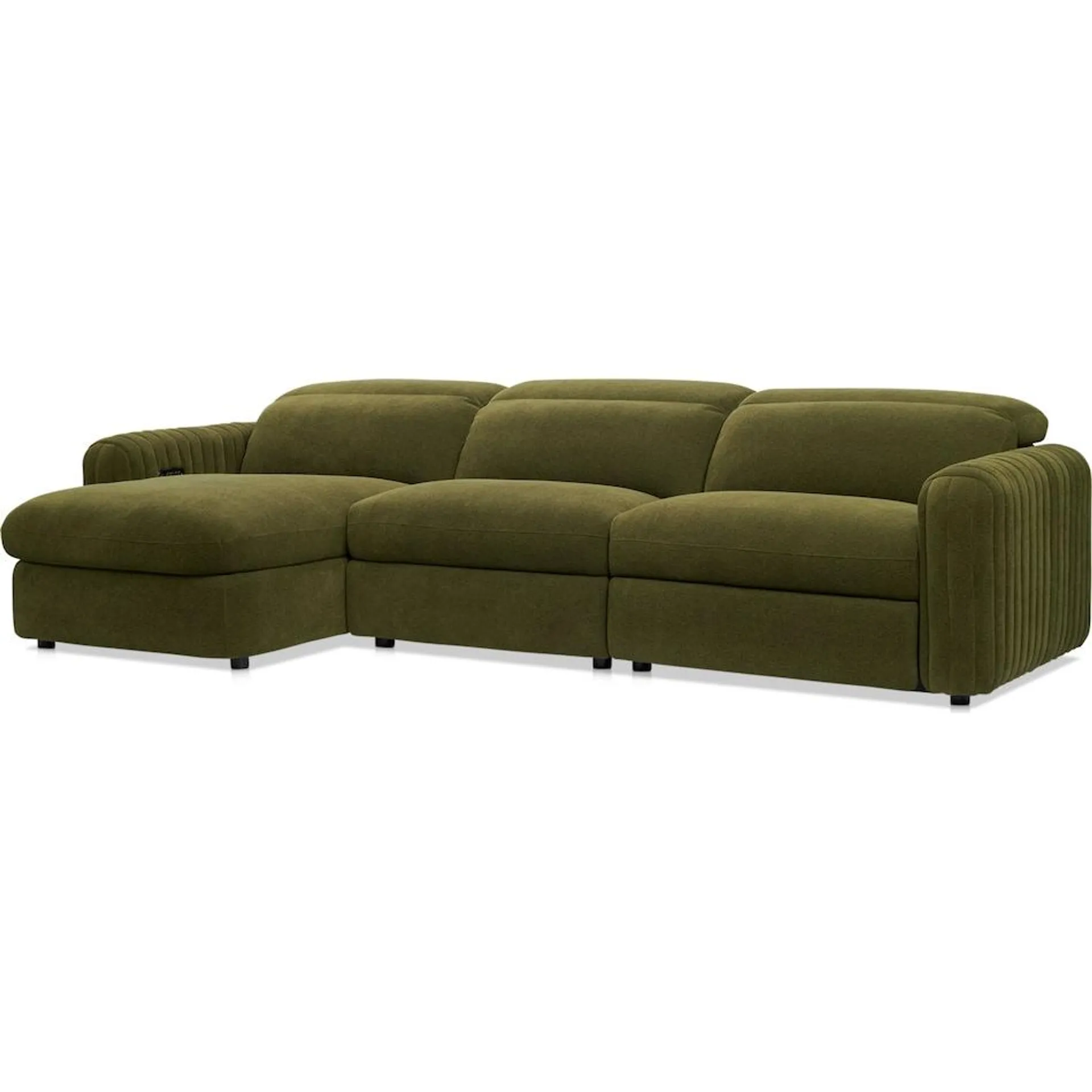 Soho Dual-Power Reclining 3-Piece Sectional with Adjustable Base Chaise