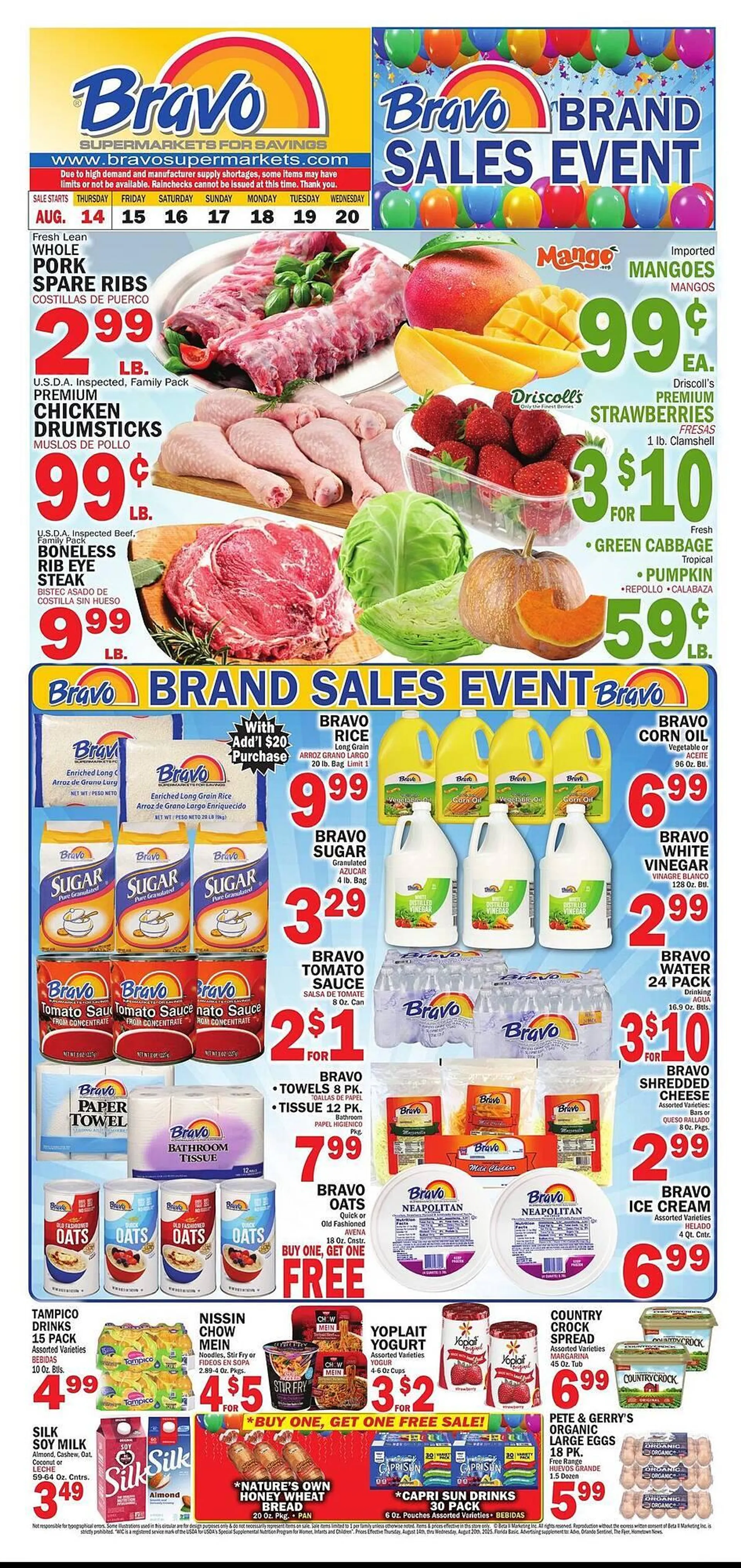Weekly ad Bravo Supermarkets Weekly Ad from August 14 to August 20 2025 - Page 1