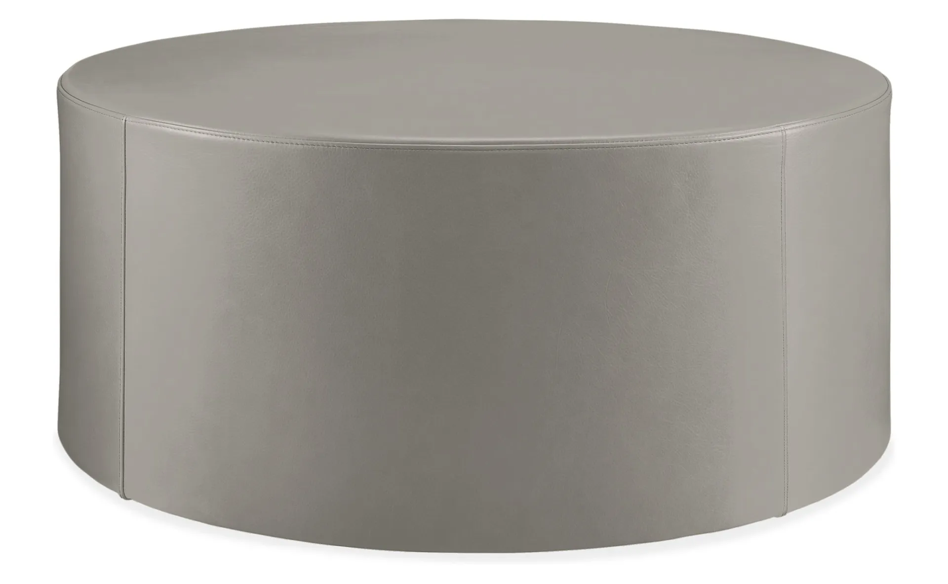 Aero 36 diam 15h Round Ottoman in Vento Grey Leather