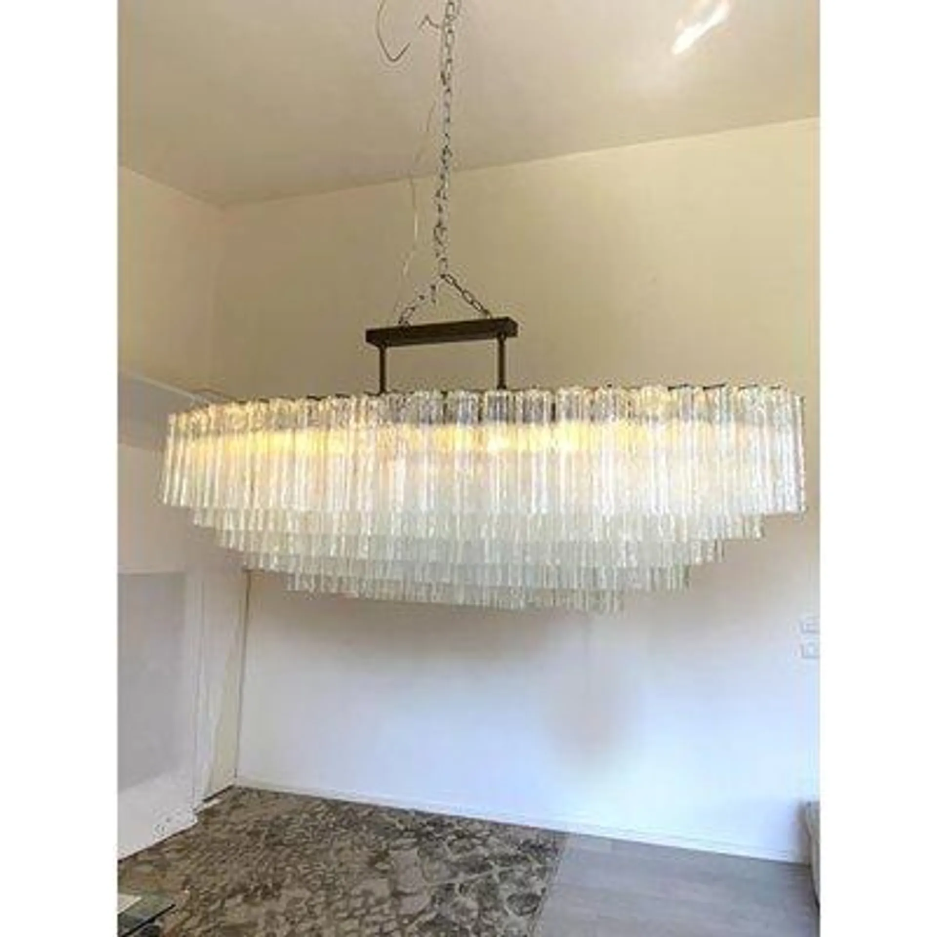 Oval Tronchi Murano Glass Chandelier by Simoeng