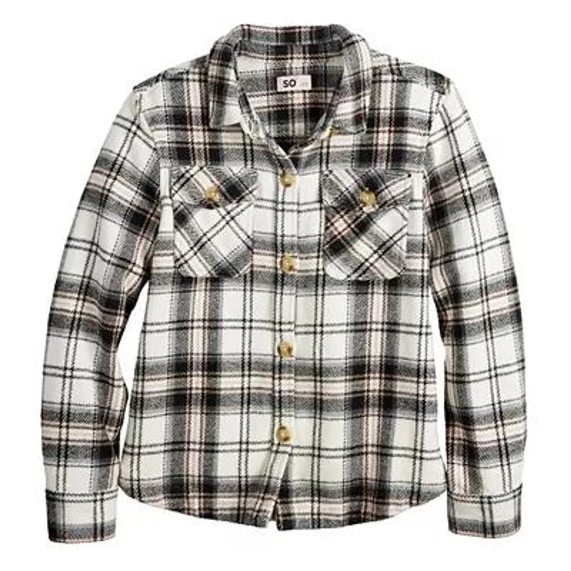 Girls 6-20 SO® Flannel Shacket in Regular & Plus Size