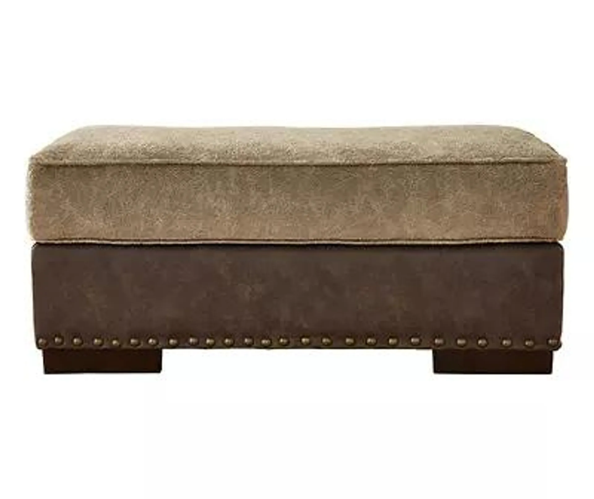 Alesbury Brown Faux Leather Ottoman