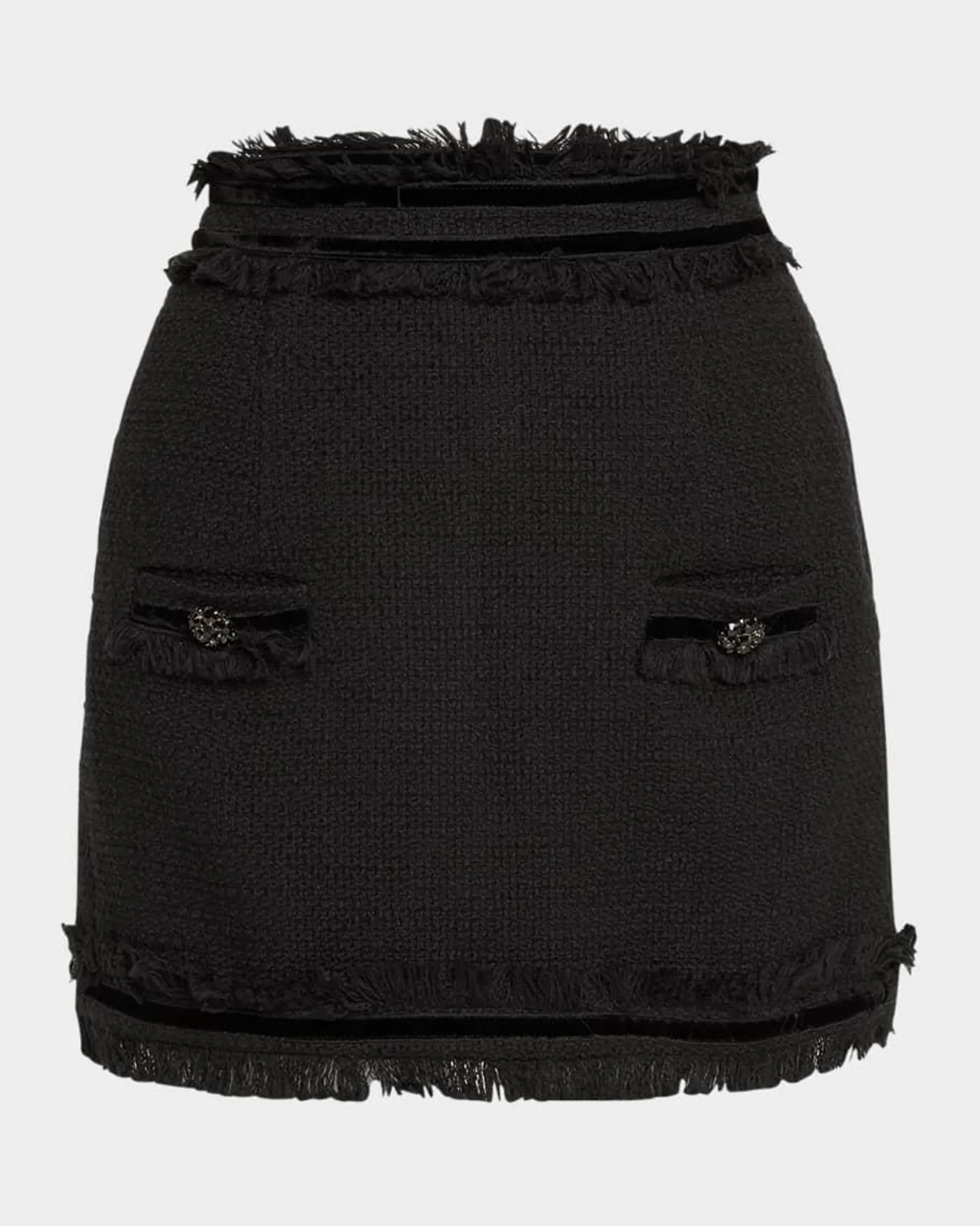 Christie Fringe Tweed Mini Skirt