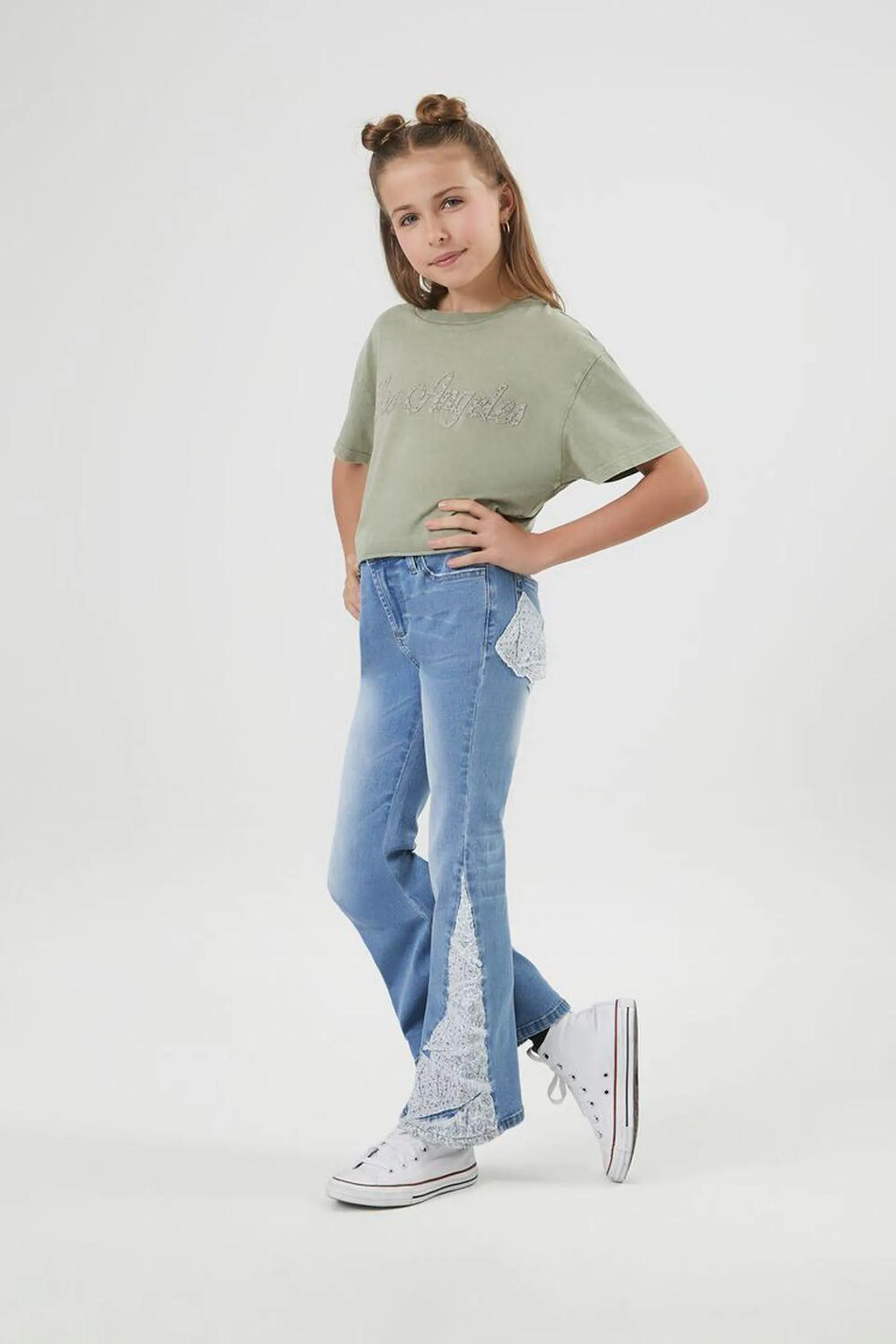 Girls Paisley Flare Jeans (Kids)